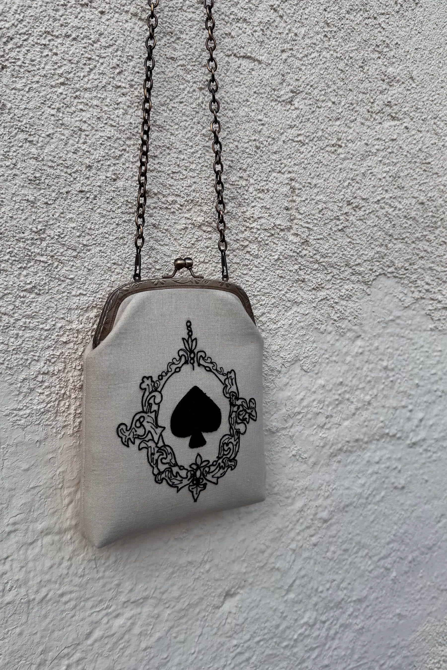 Mati Accessories Medium / Oatmeal / Linen Taash 2 Big Spade Oatmeal Clutch