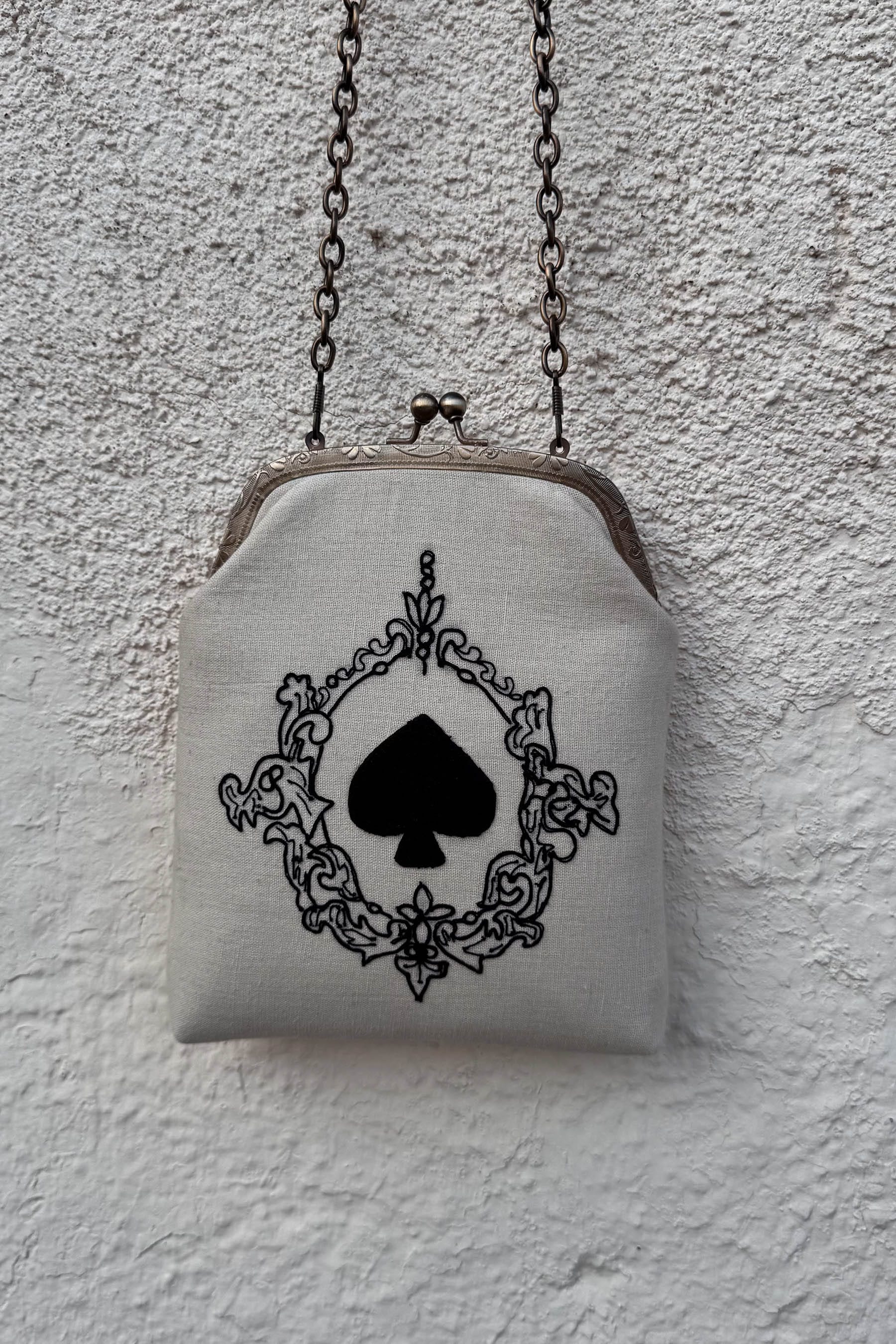 Mati Accessories Medium / Oatmeal / Linen Taash 2 Big Spade Oatmeal Clutch