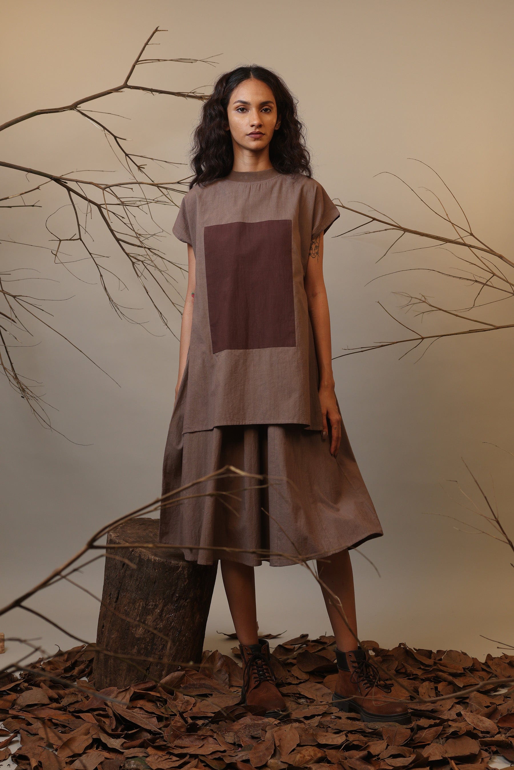 Buy Handwoven Pure Cotton Dress by MATI-Sustainable & Ethical Luxury Brand XS
