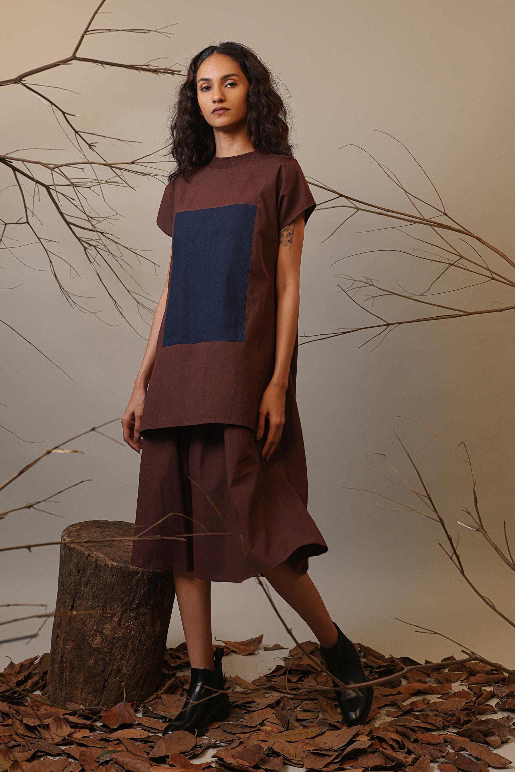 ethical brown dress Buy Handwoven Pure Cotton Dress by MATI-Sustainable & Ethical Luxury Brand S