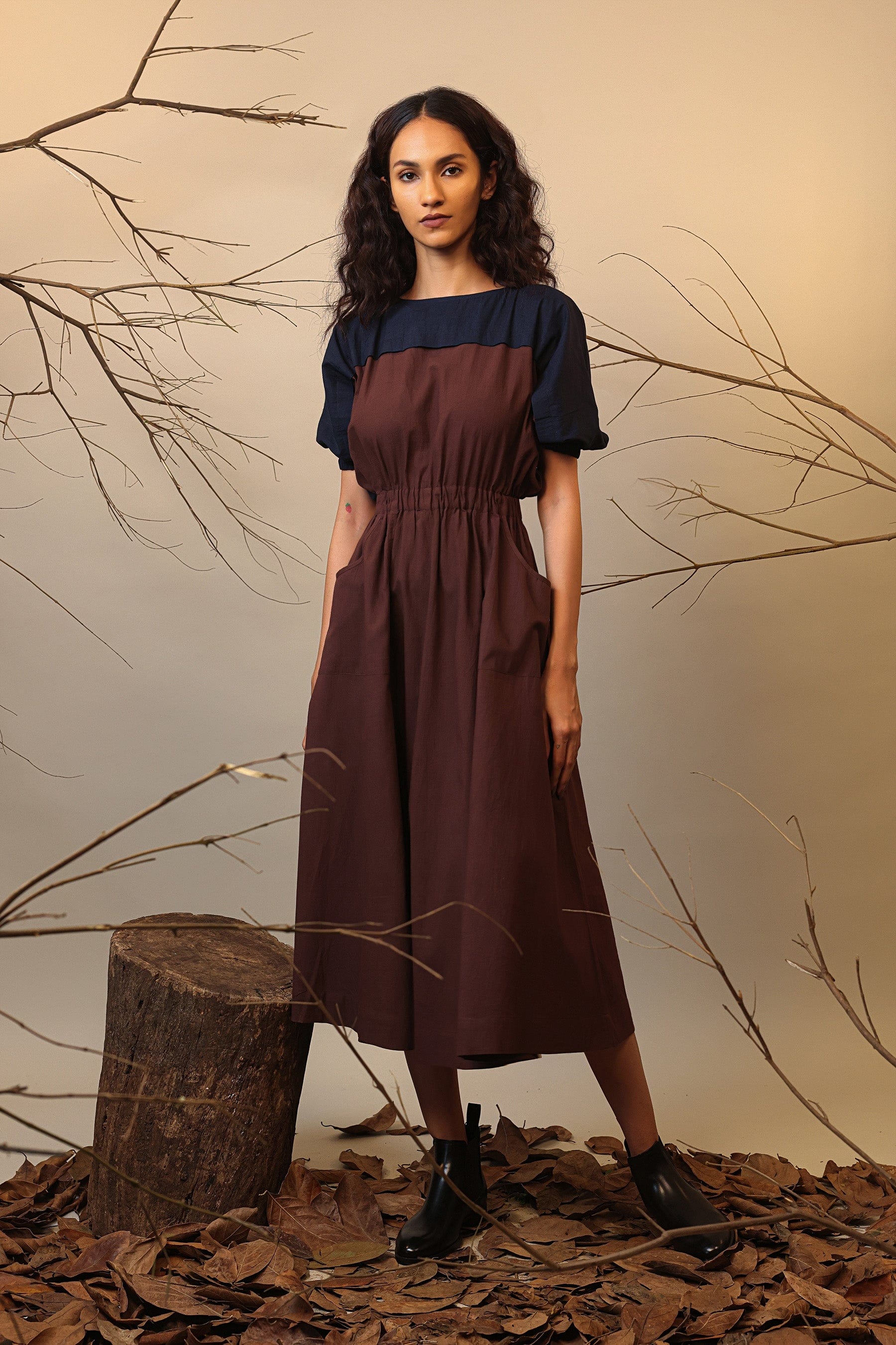 Buy Handwoven Pure Cotton Dress by MATI-Sustainable & Ethical Luxury Brand Buy Handwoven Pure Cotton Dress by MATI-Sustainable & Ethical Luxury Brand