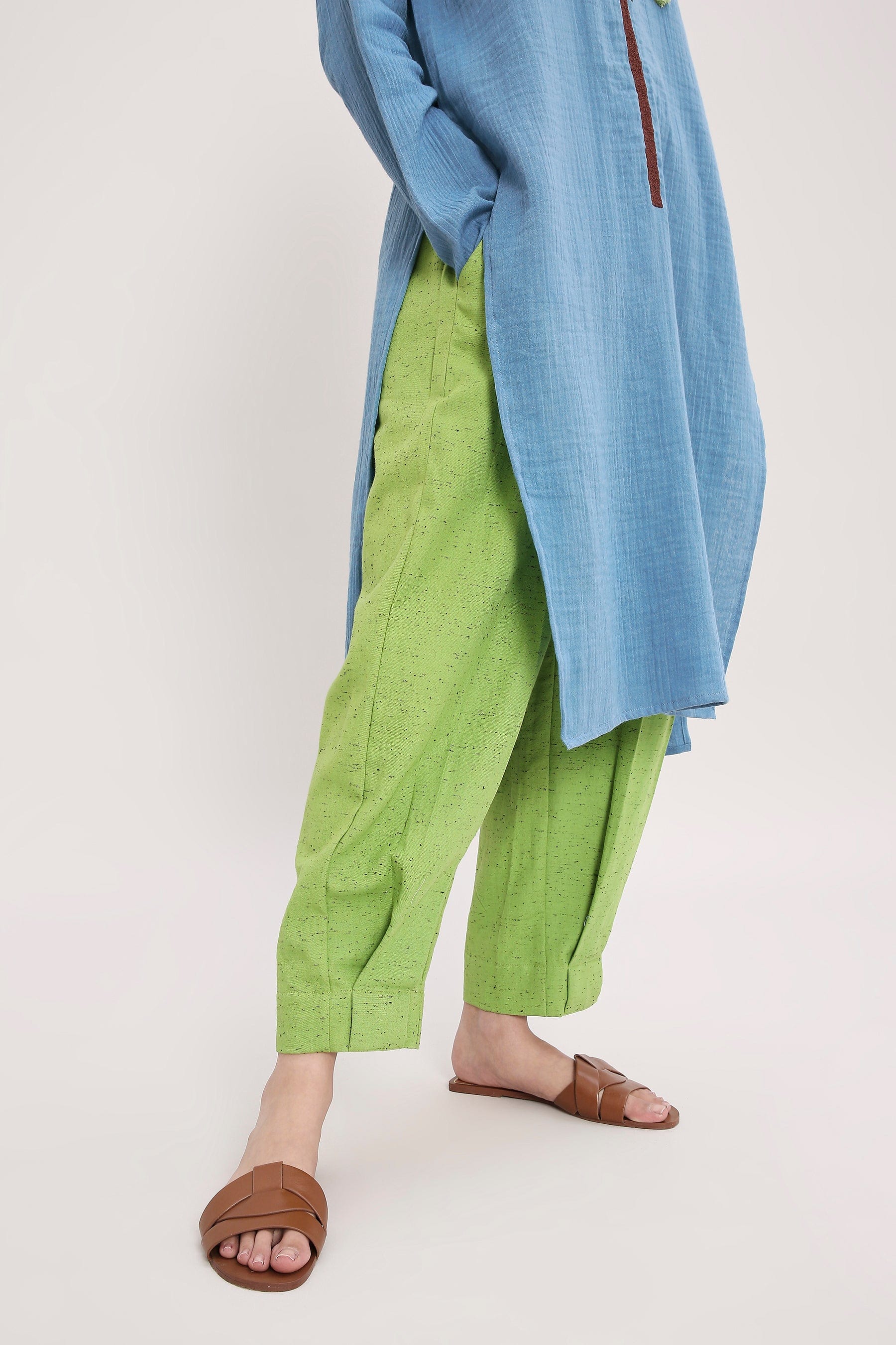 Mati Coco Blue & Green Embroidered Co-Ord Set (2 PCS)