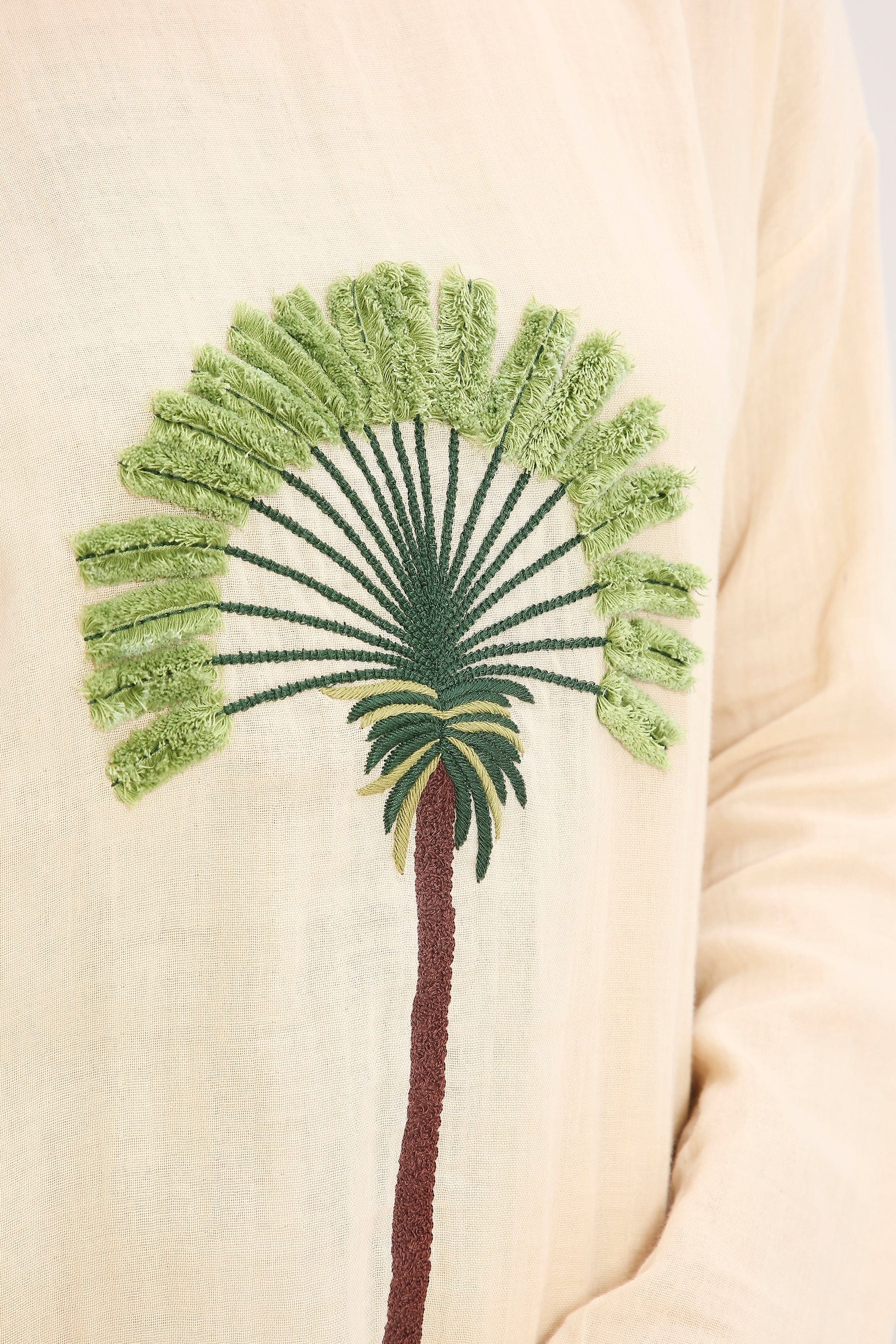 Mati Coco Cream Embroidered Co-Ord Set (2 PCS)