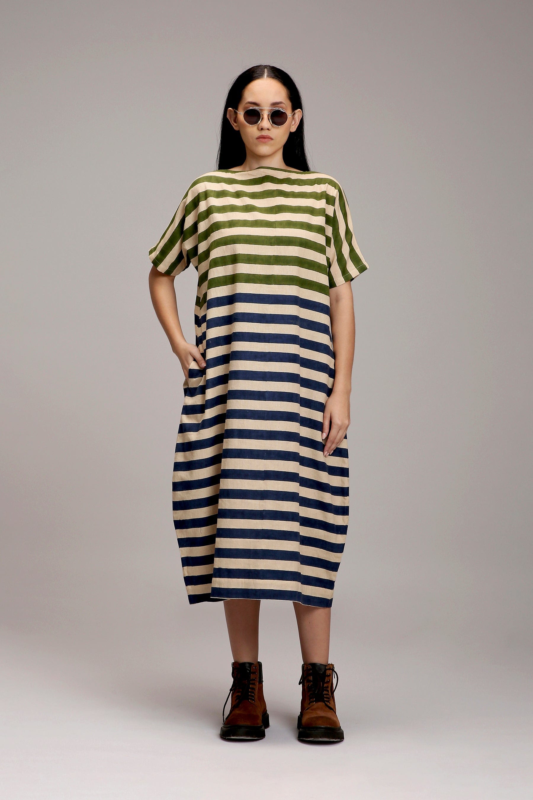 Buy Handwoven Pure Cotton Dress by MATI-Sustainable & Ethical Luxury Brand XXXL