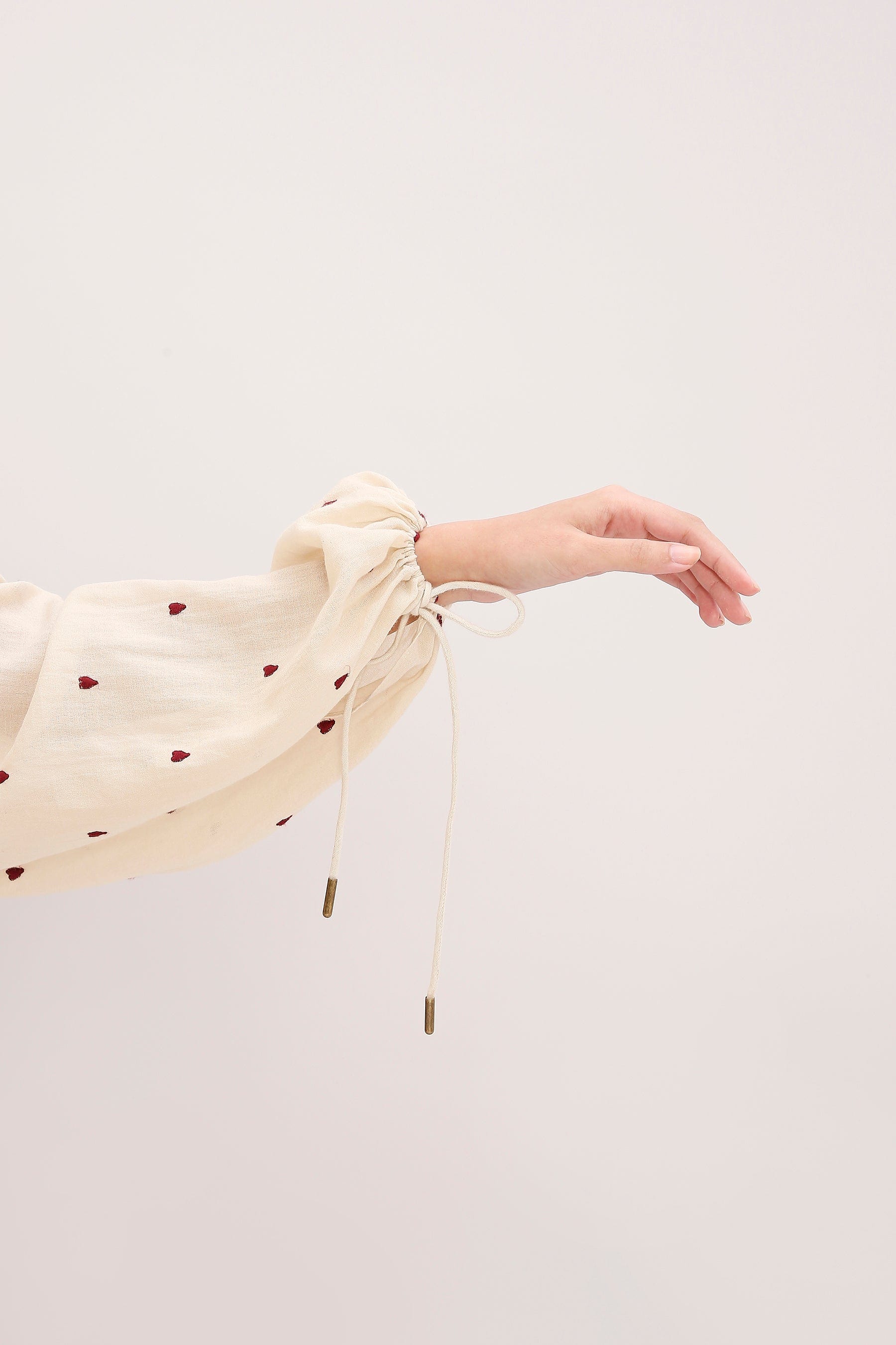 Coco Cream Heart Moss Frill Dress