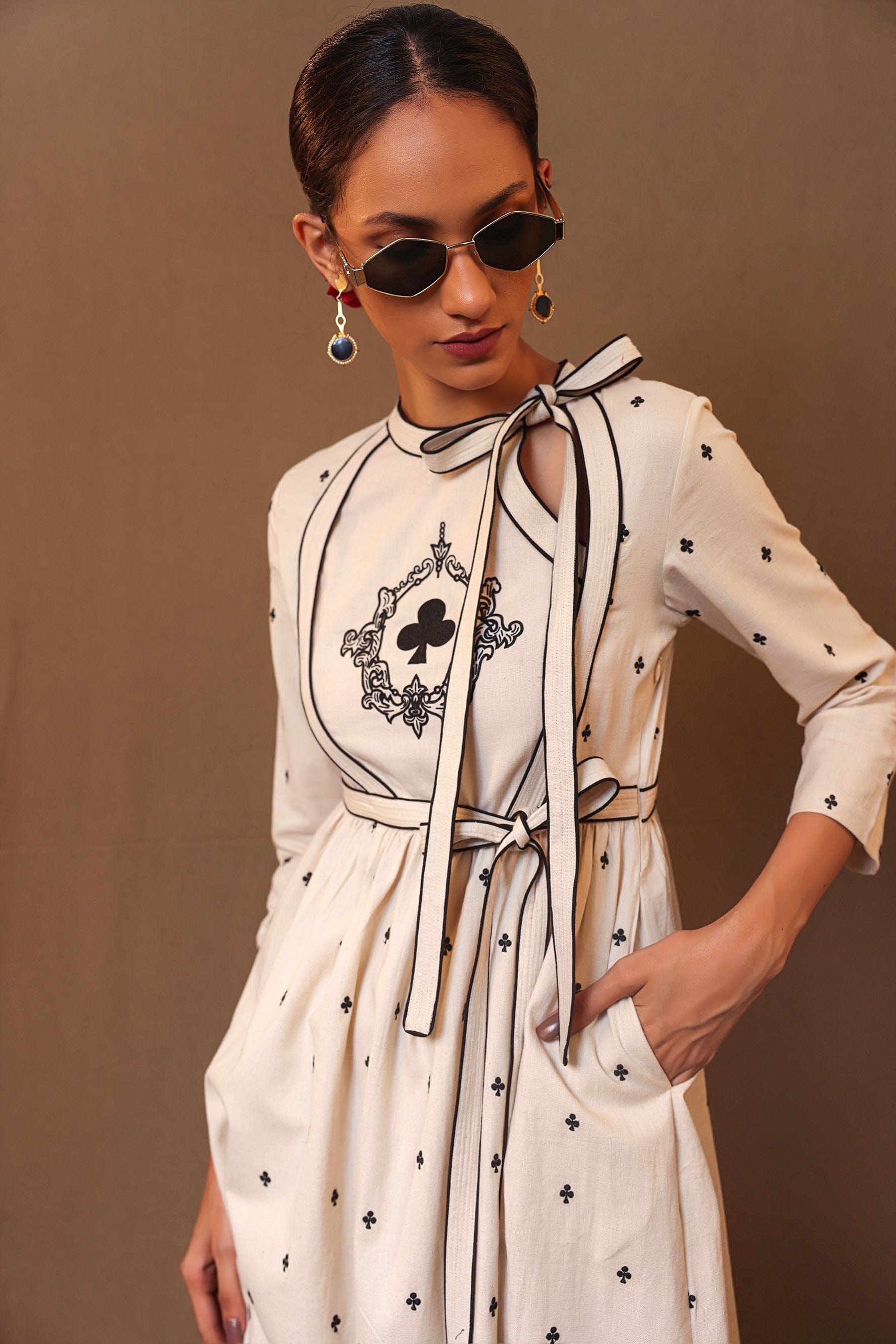 Buy Handwoven Pure Cotton Embroidered Tunic Dress by MATI-Sustainable & Ethical Luxury Brand L