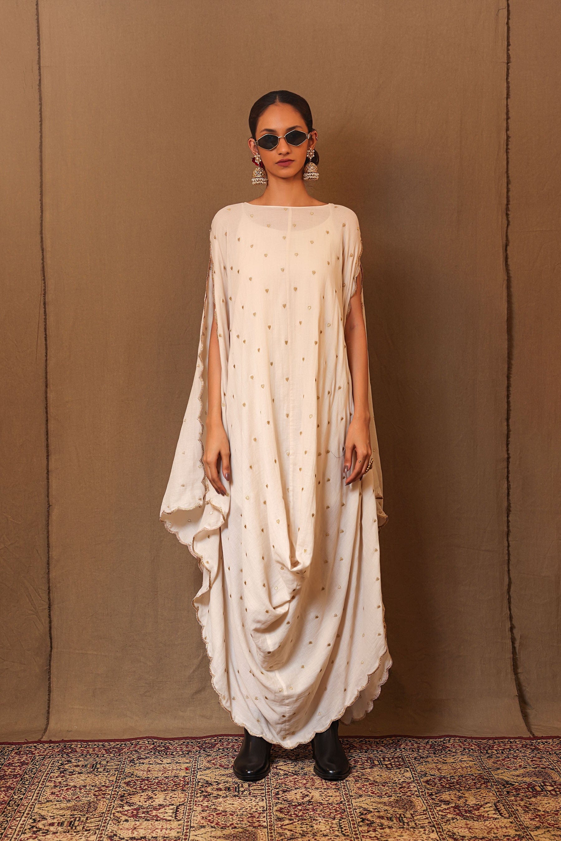 Buy Handwoven Pure Cotton Embroidered Dress by MATI-Sustainable & Ethical  Luxury Brand