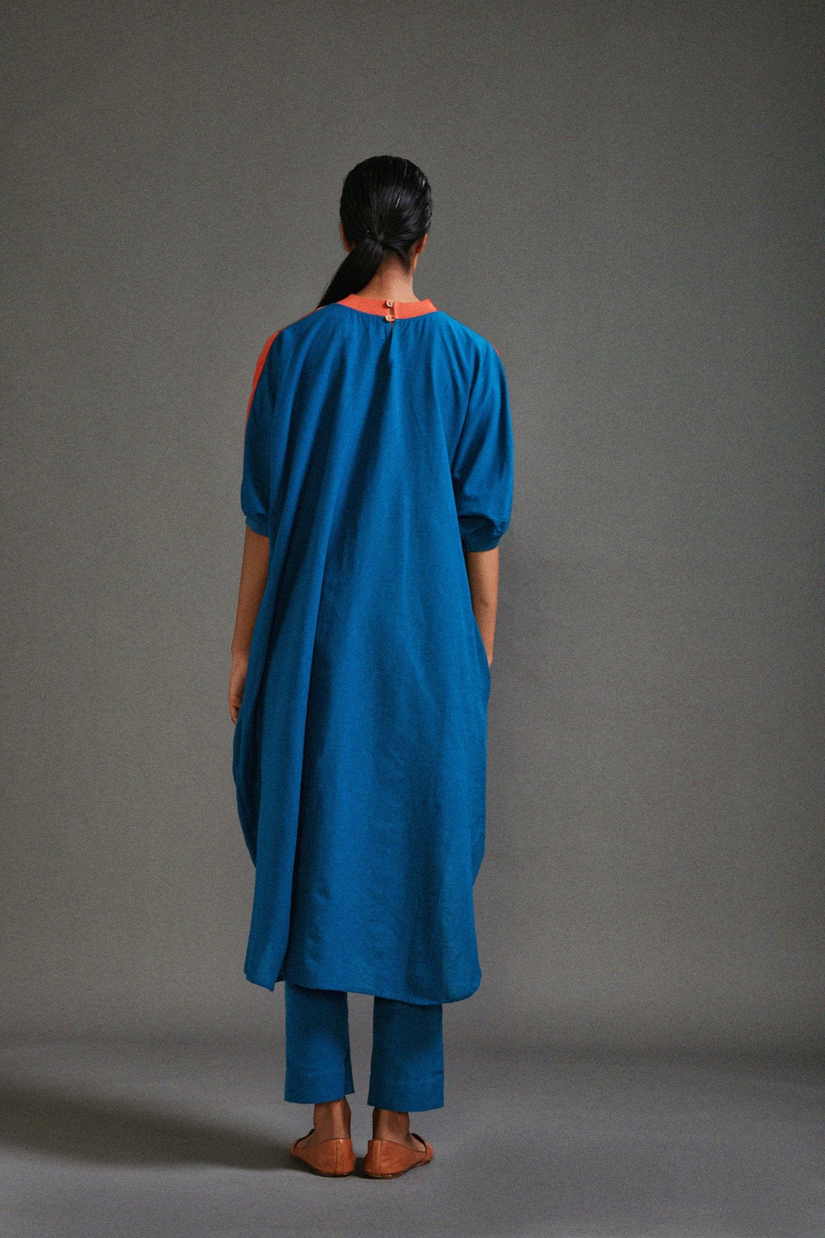 Mati Dresses Rust & Blue CB Cowl Tunic Set