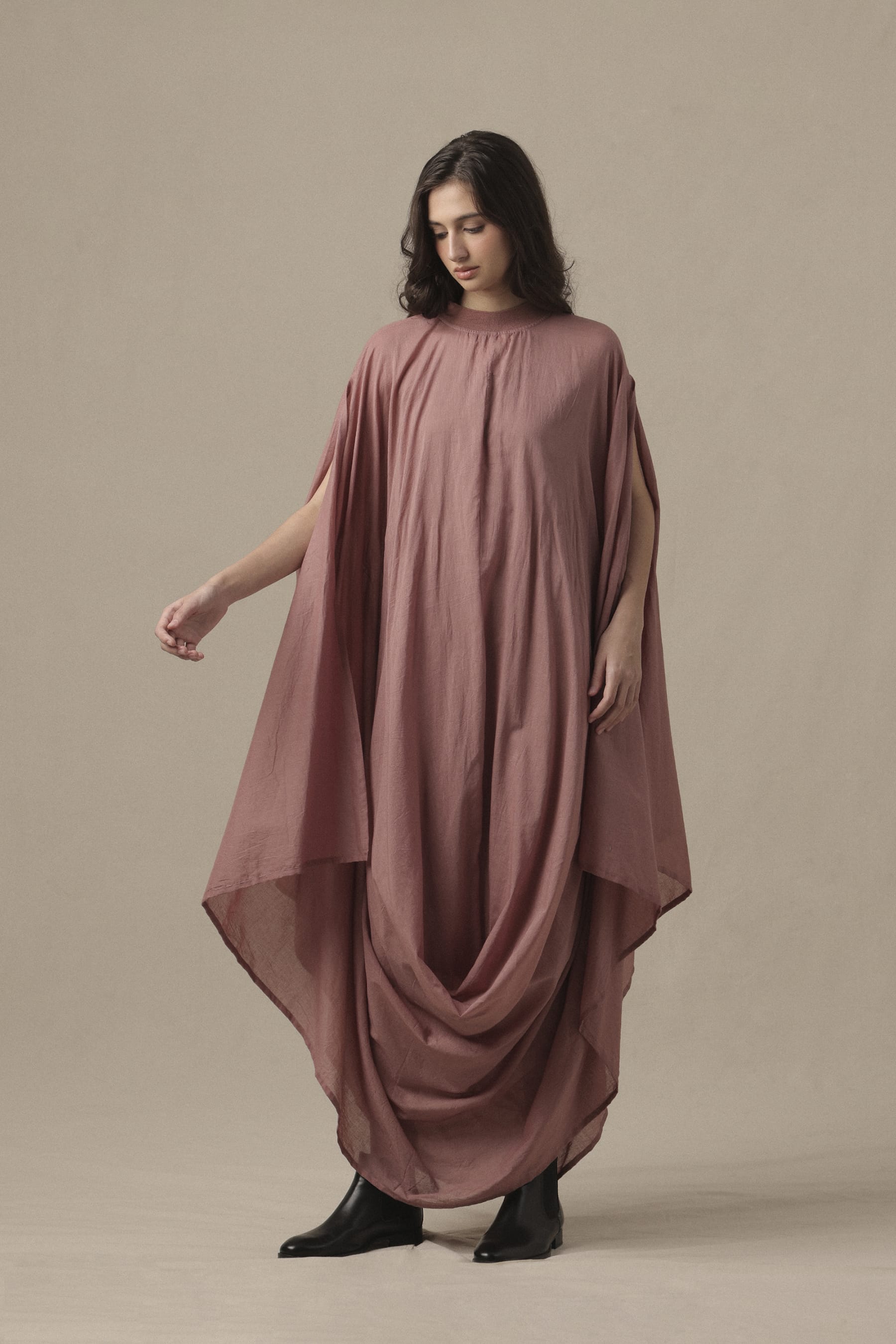 Mati Dresses XS Belted Blush Cowl Dress
