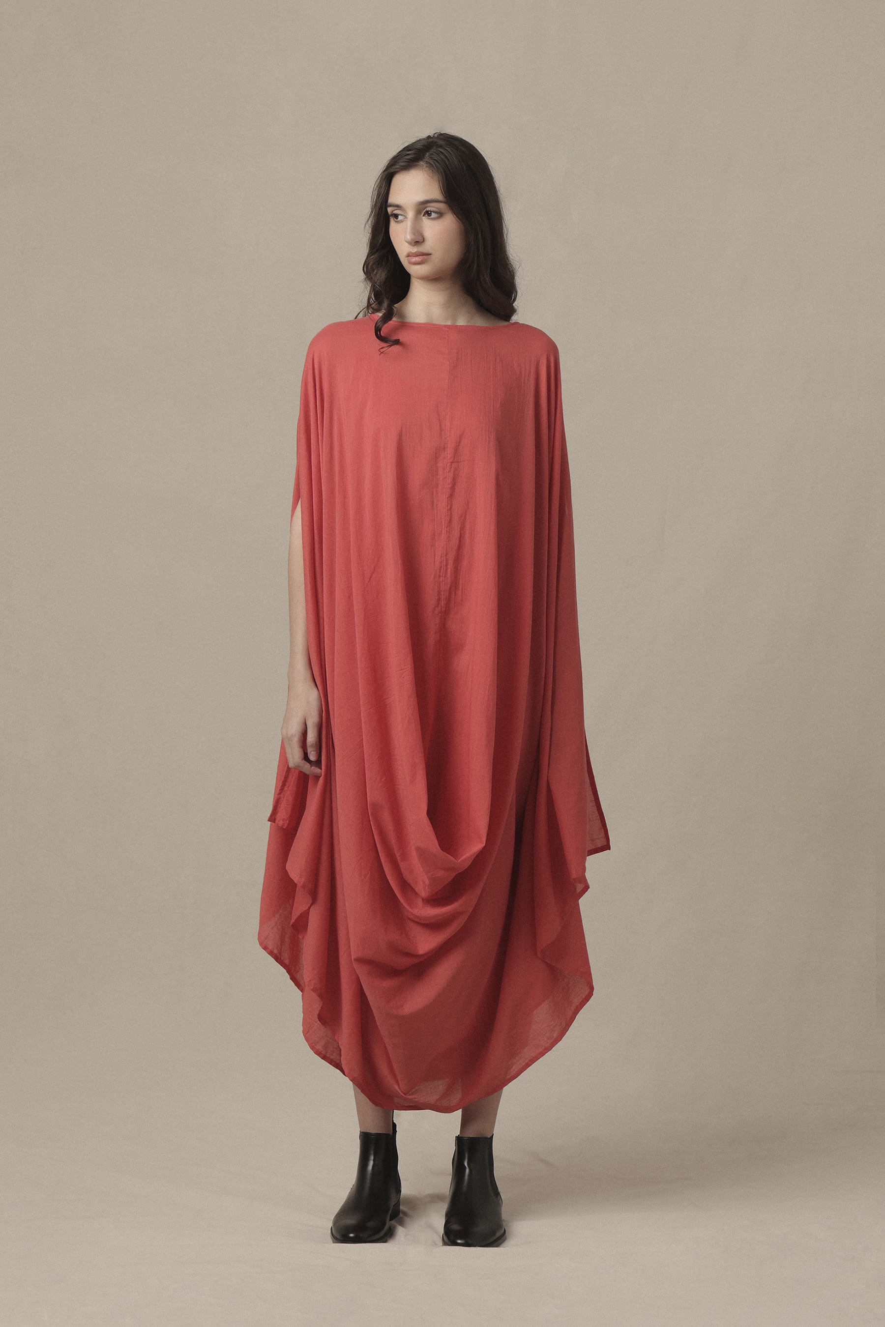 Mati Dresses XS Coral Cowl Dress