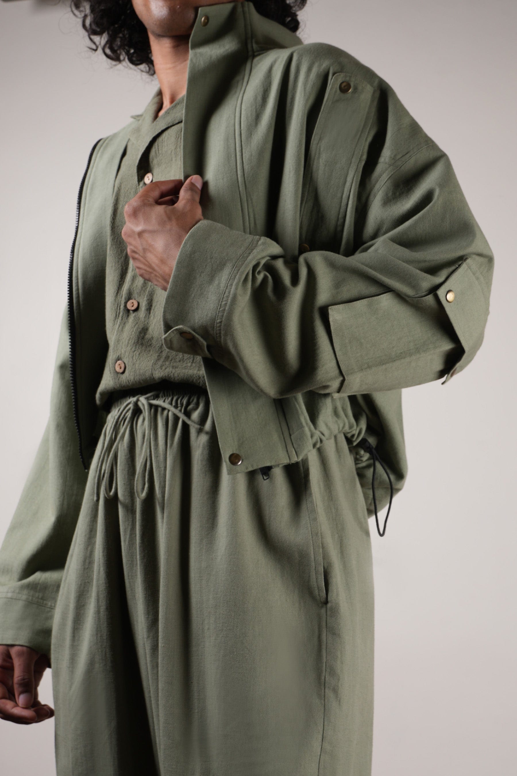 Mati JACKET Men's Green Safari Crop Jacket