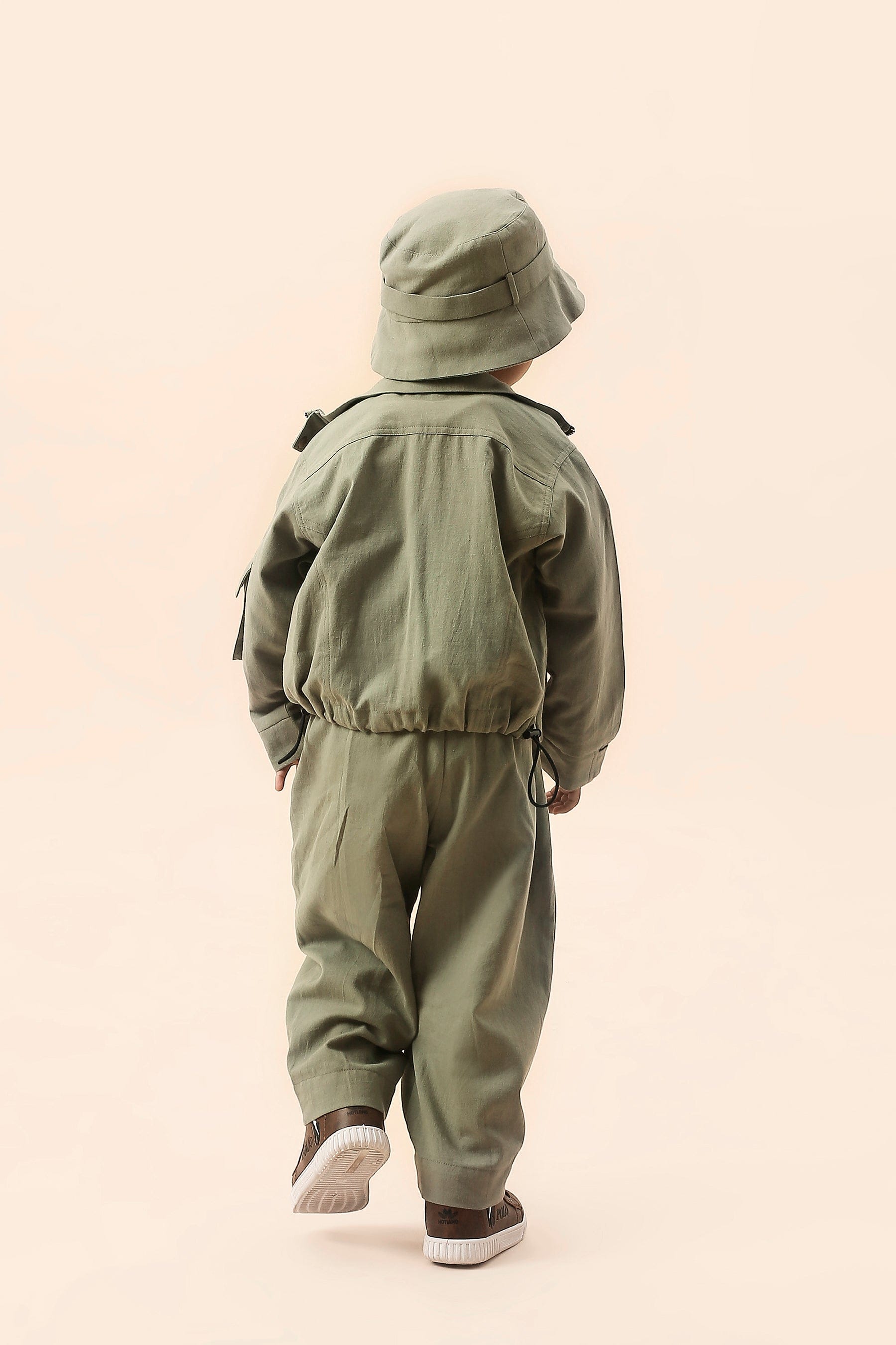 Mati JACKET Mini MATI Boys Green Safari Crop Jacket