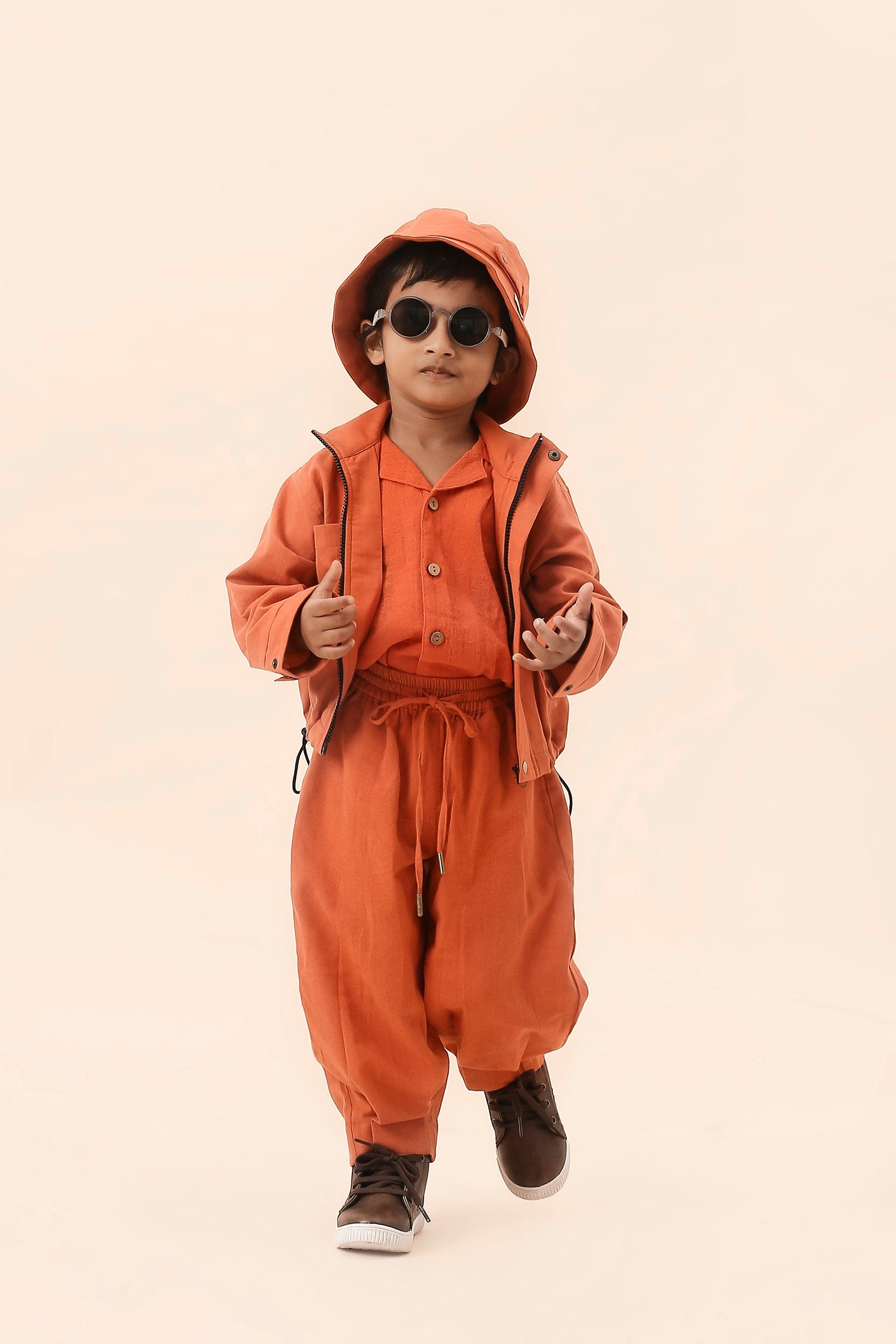 Mati JACKET Mini MATI Boys Rust Safari Crop Jacket
