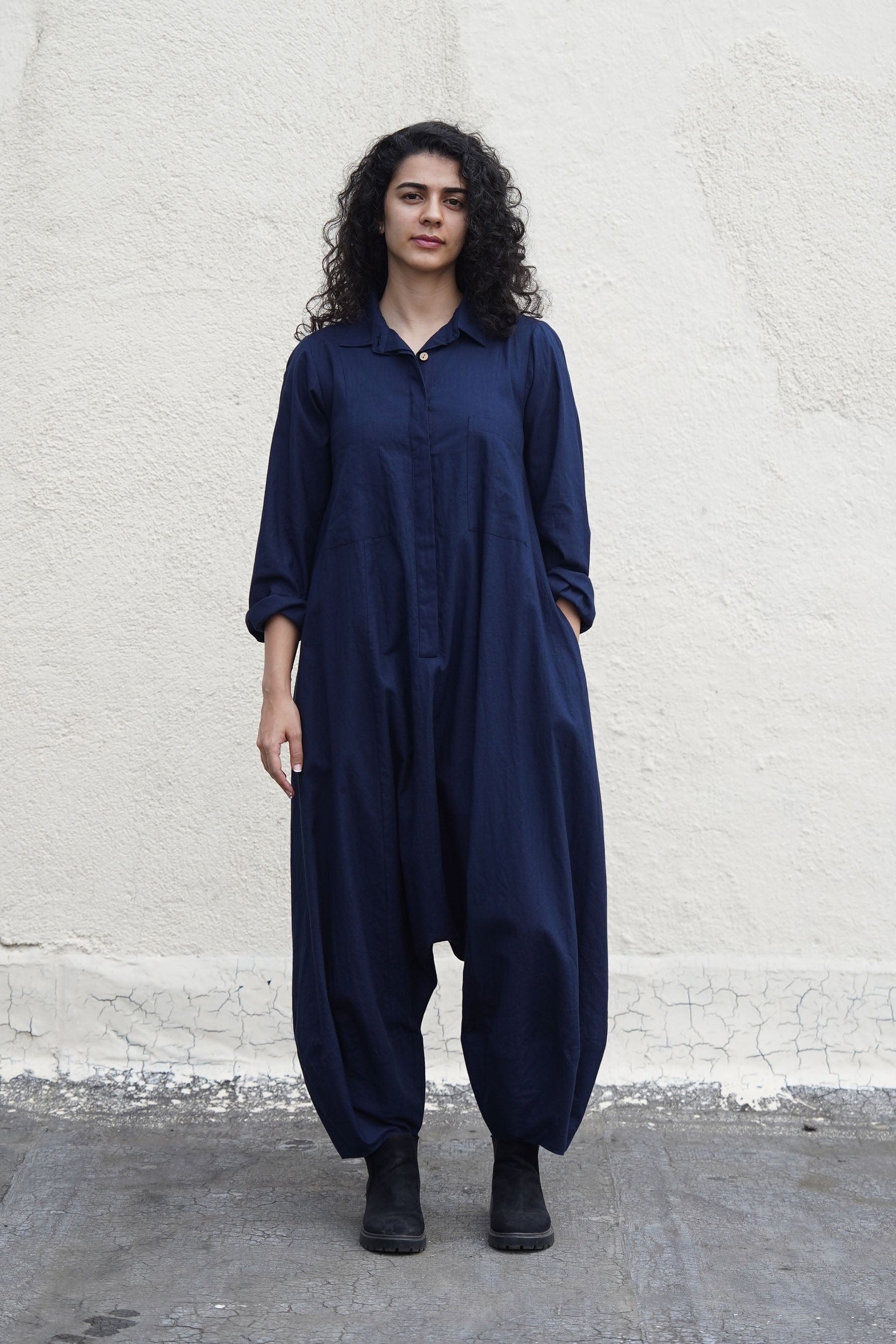 Mati JUMPSUIT Blue Collar Sleeve Suga Jumpsuit