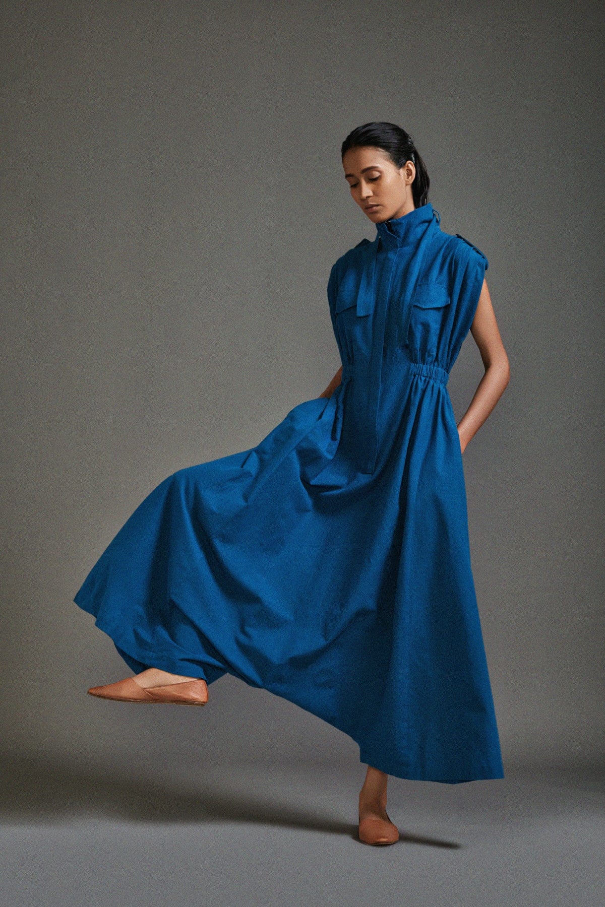 Organic Cotton Blue Jumpsuit for Women by Sustainable Fashion Label MATI