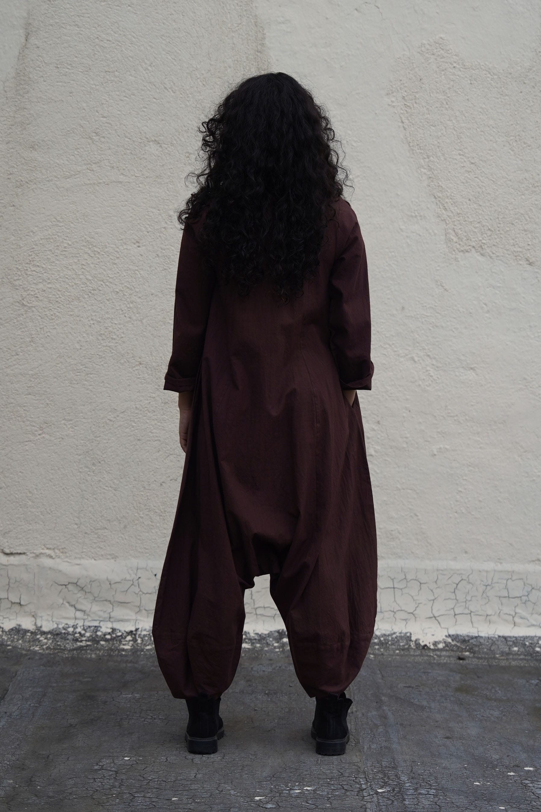 Mati JUMPSUIT Brown Collar Sleeve Suga Jumpsuit