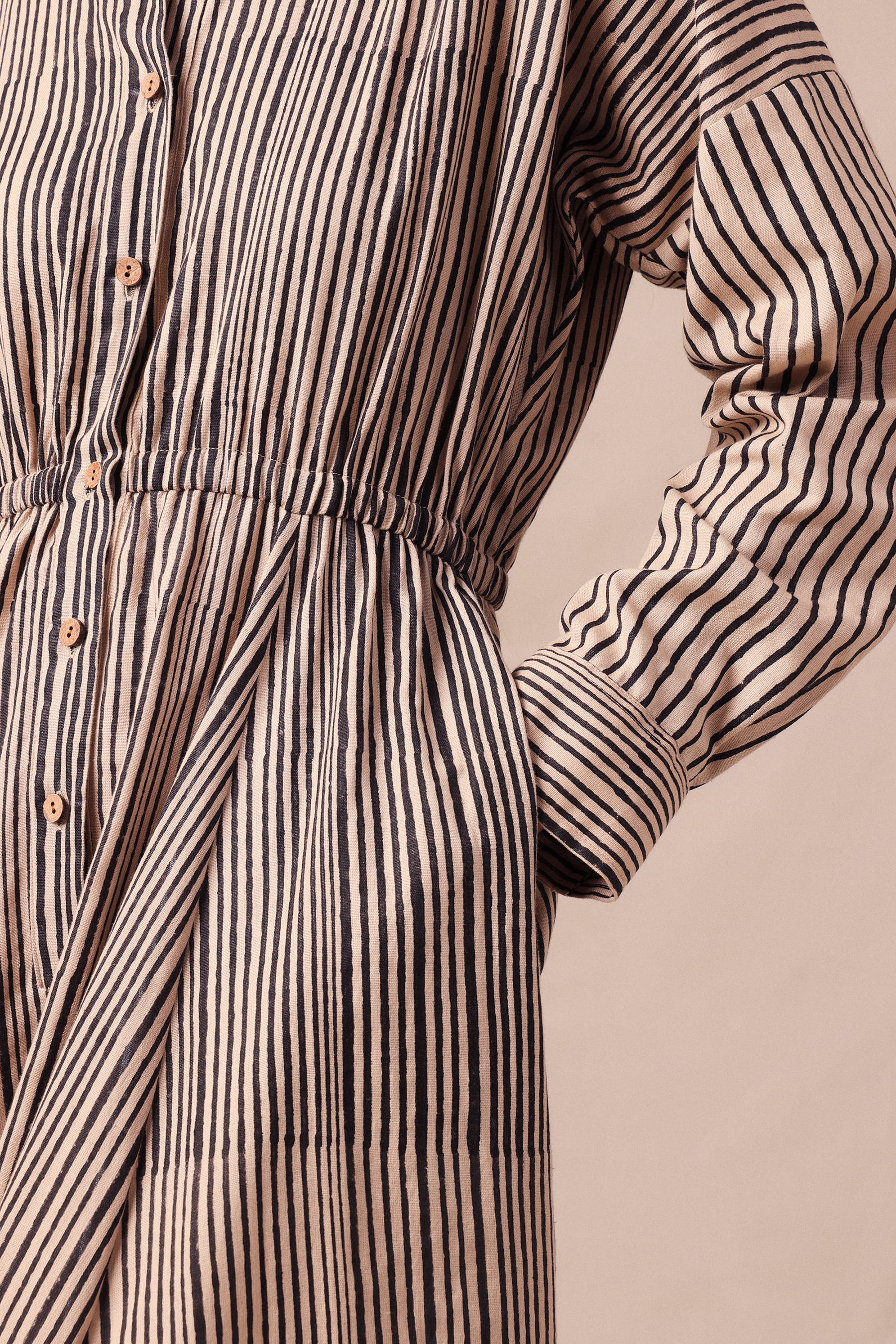Mati JUMPSUIT Charcoal Striped Shirt Sphara Jumpsuit
