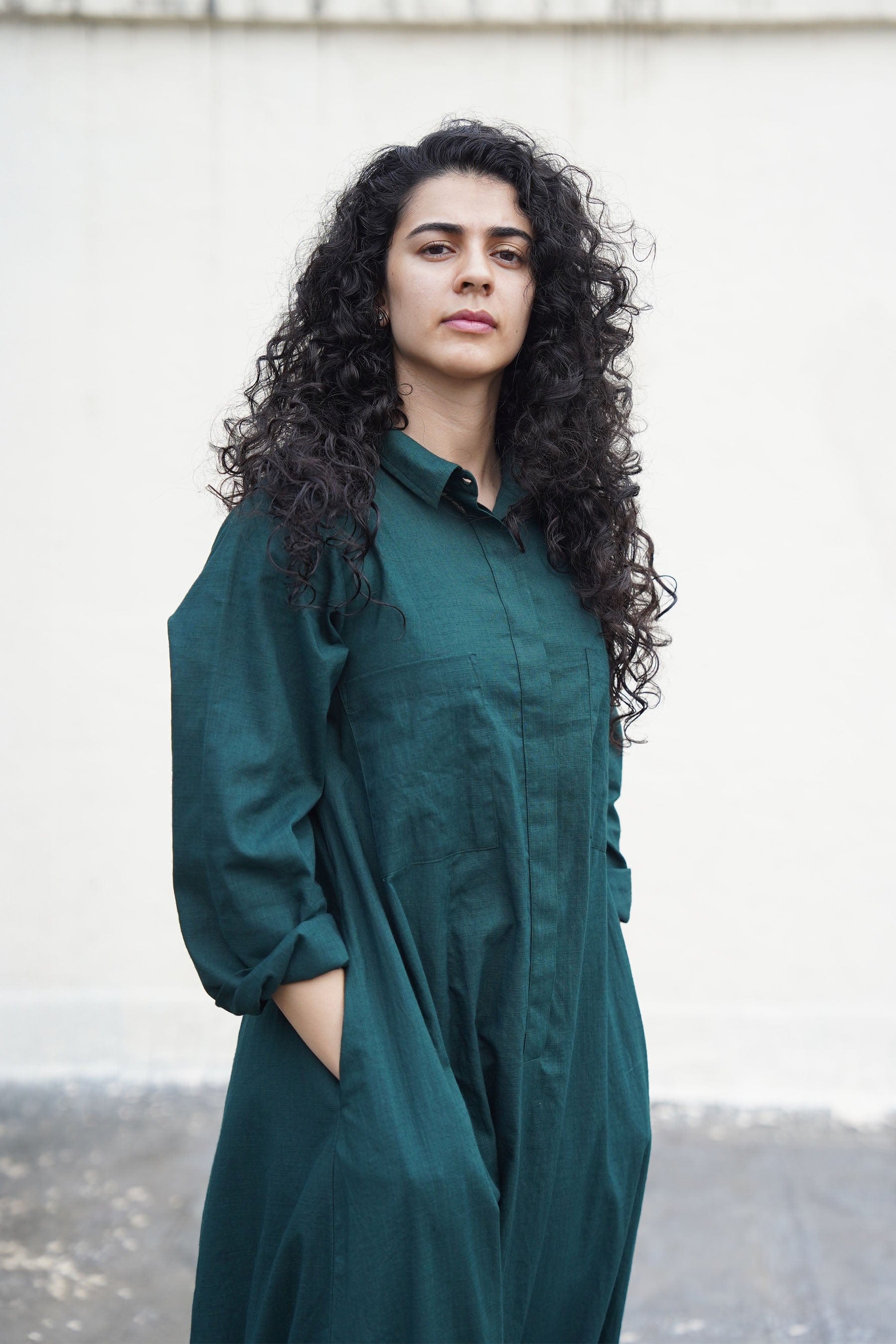 Mati JUMPSUIT Green Collar Sleeve Suga Jumpsuit