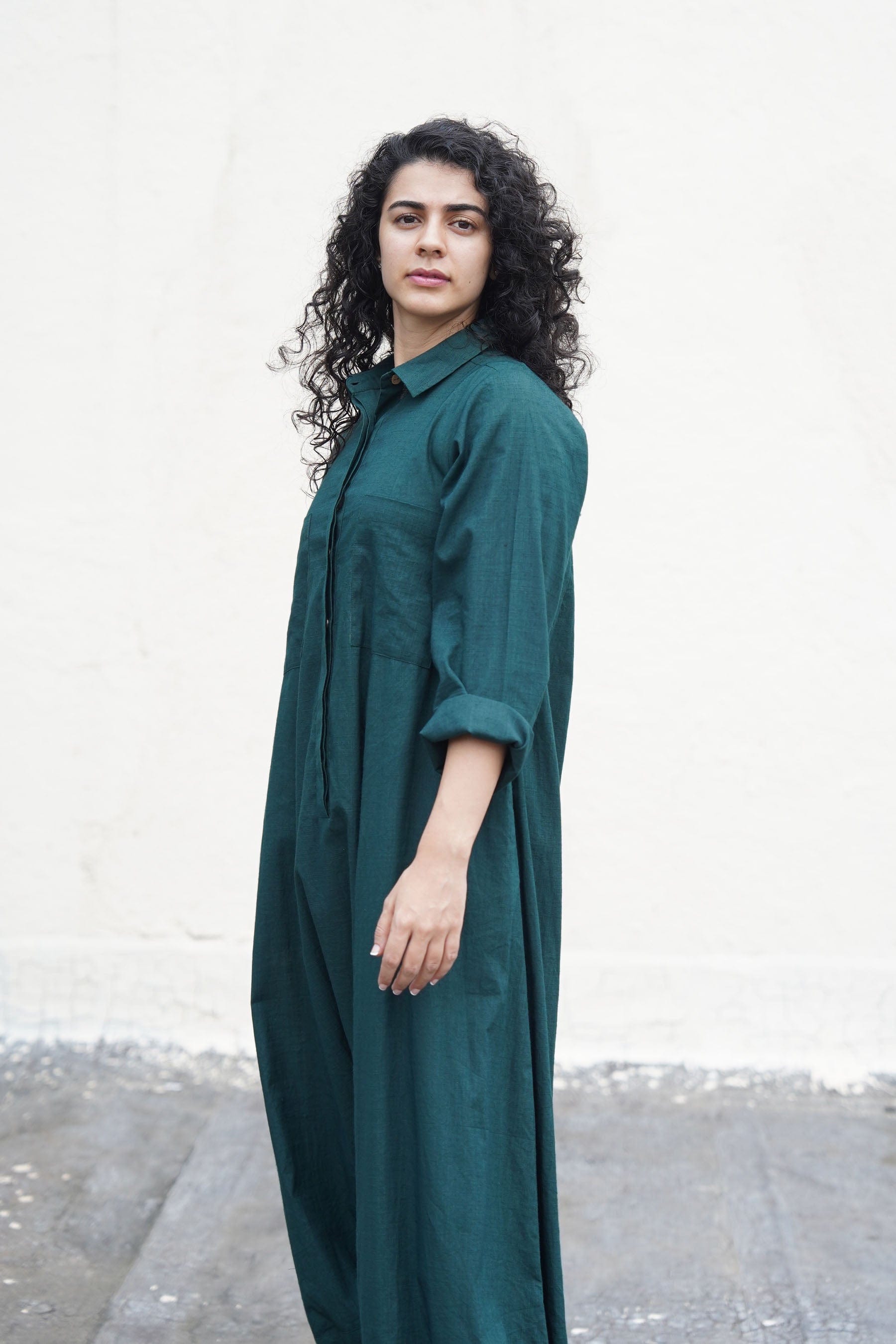 Mati JUMPSUIT Green Collar Sleeve Suga Jumpsuit