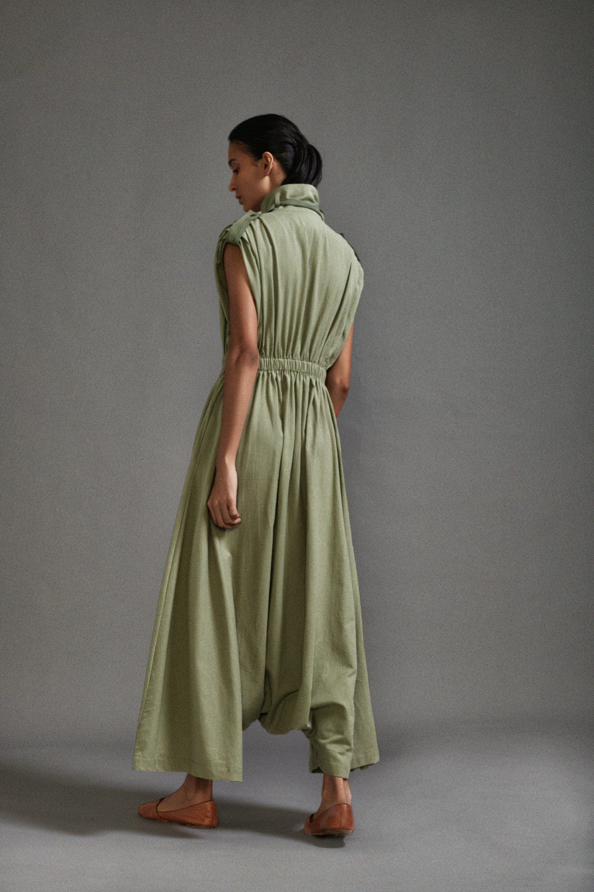 Organic Cotton Green Jumpsuit by Sustainable Fashion Label MATI
