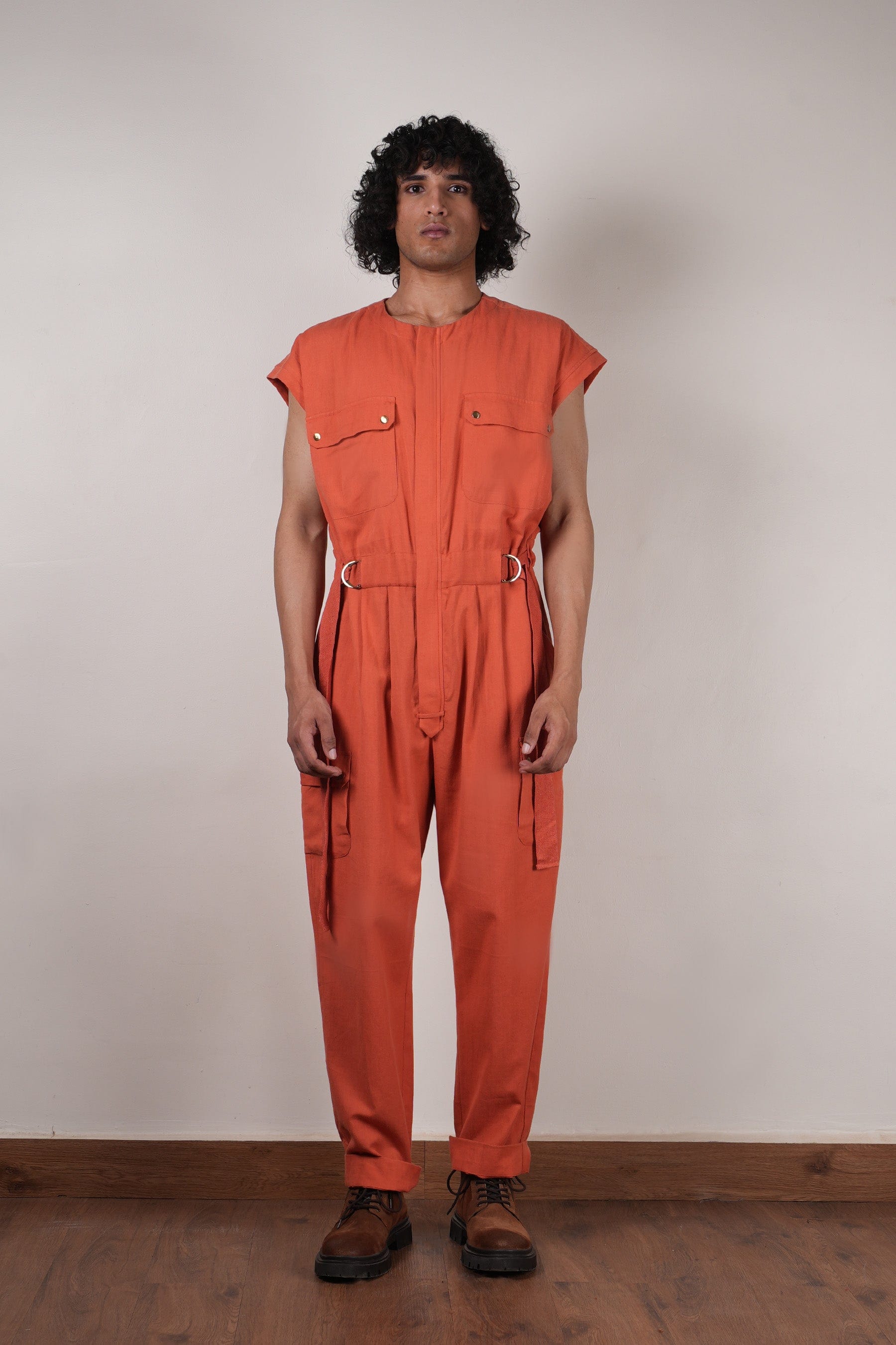 Buy Handwoven Pure Cotton Jumpsuit by MATI-Sustainable & Ethical