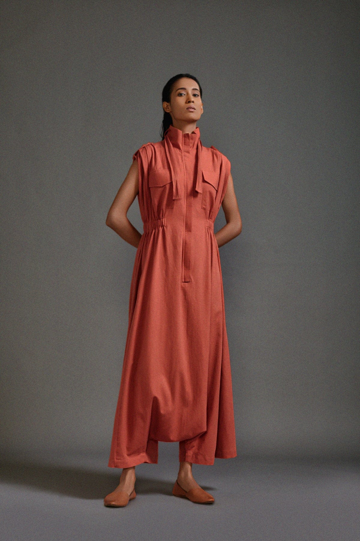 Organic Cotton Rust Jumpsuits for Women by Sustainable Fashion Label MATI