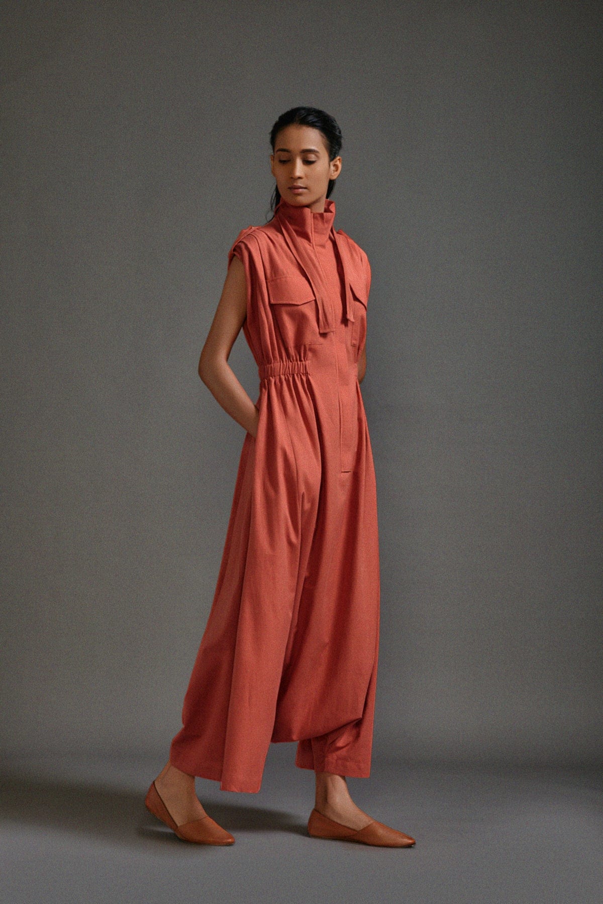 Organic Cotton Rust Jumpsuits for Women by Sustainable Fashion Label MATI