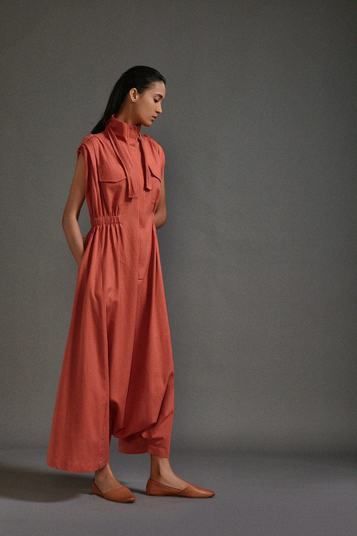 Organic Cotton Rust Jumpsuits for Women by Sustainable Fashion Label MATI