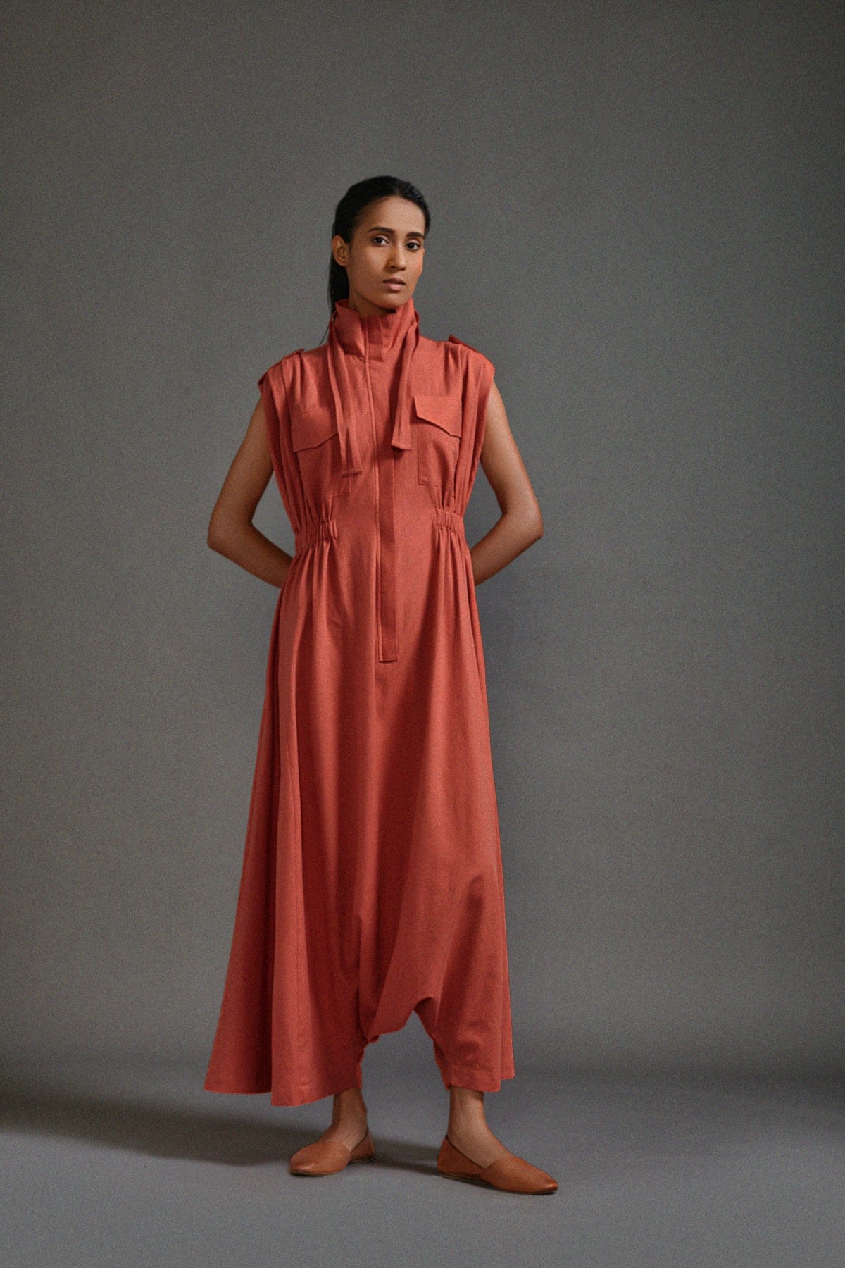 Organic Cotton Rust Jumpsuits for Women by Sustainable Fashion Label MATI