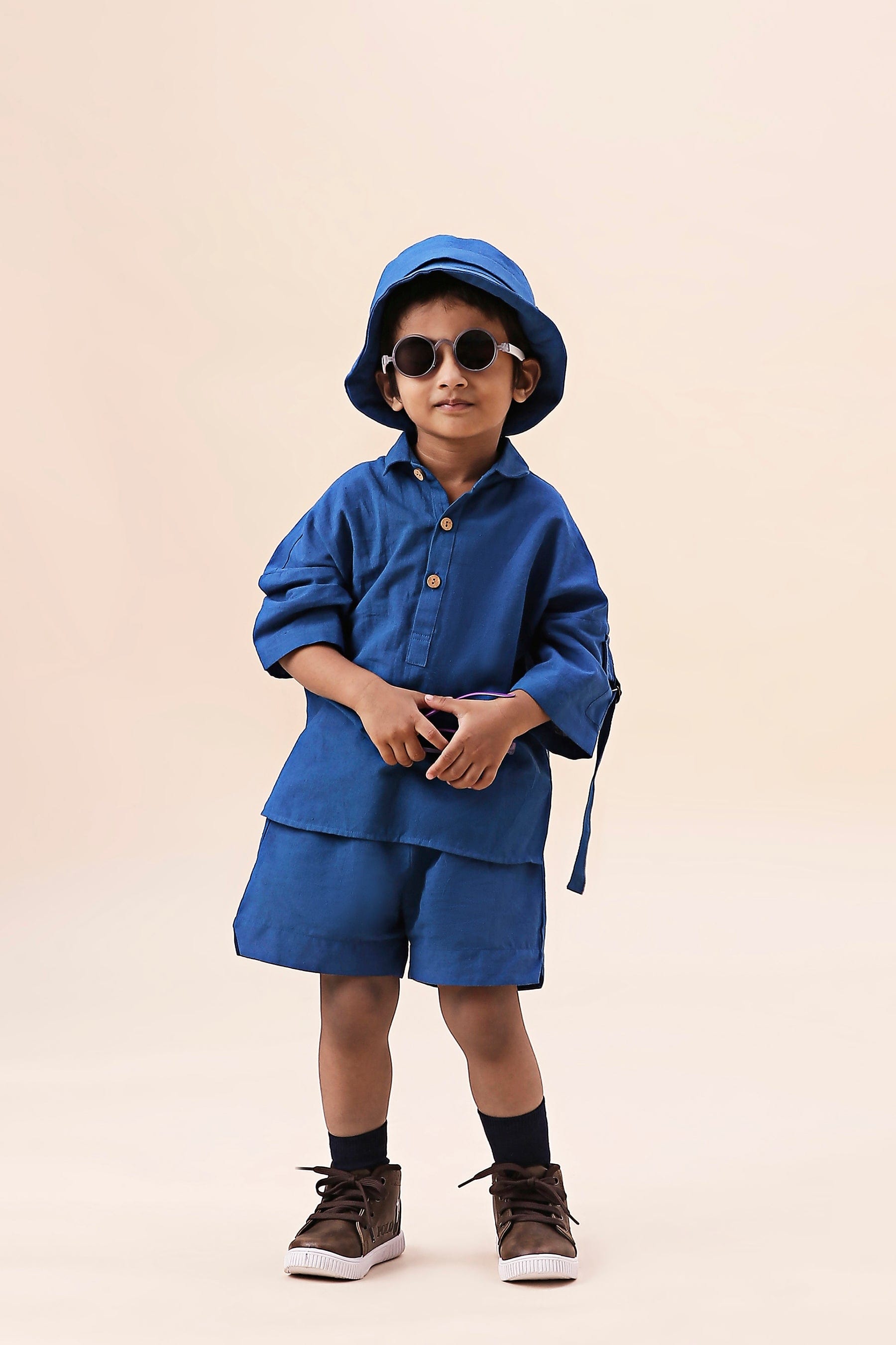 Mati Outfit Sets 0-6 months Mini MATI Boy's Blue Oversized Co-ord Set (2 PCS)