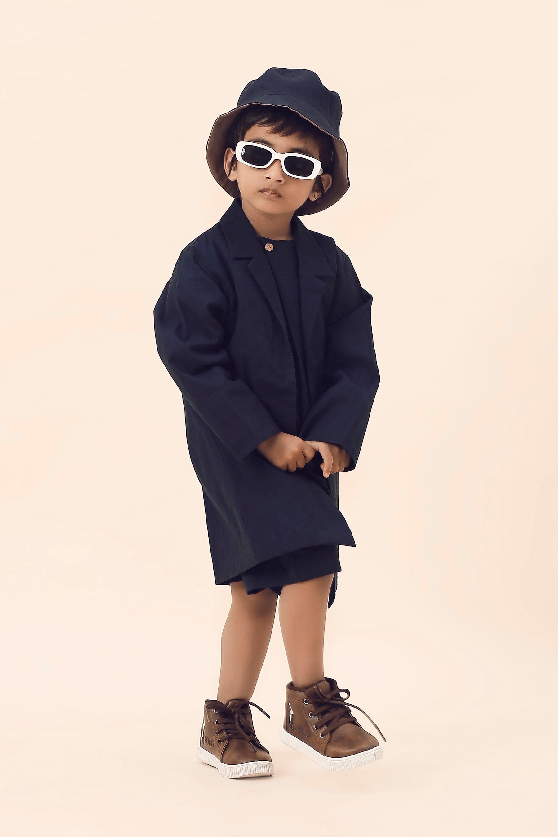 Mati Outfit Sets 0-6 months Mini MATI Boys Blue Overlap Jacket Set (3 PCS)