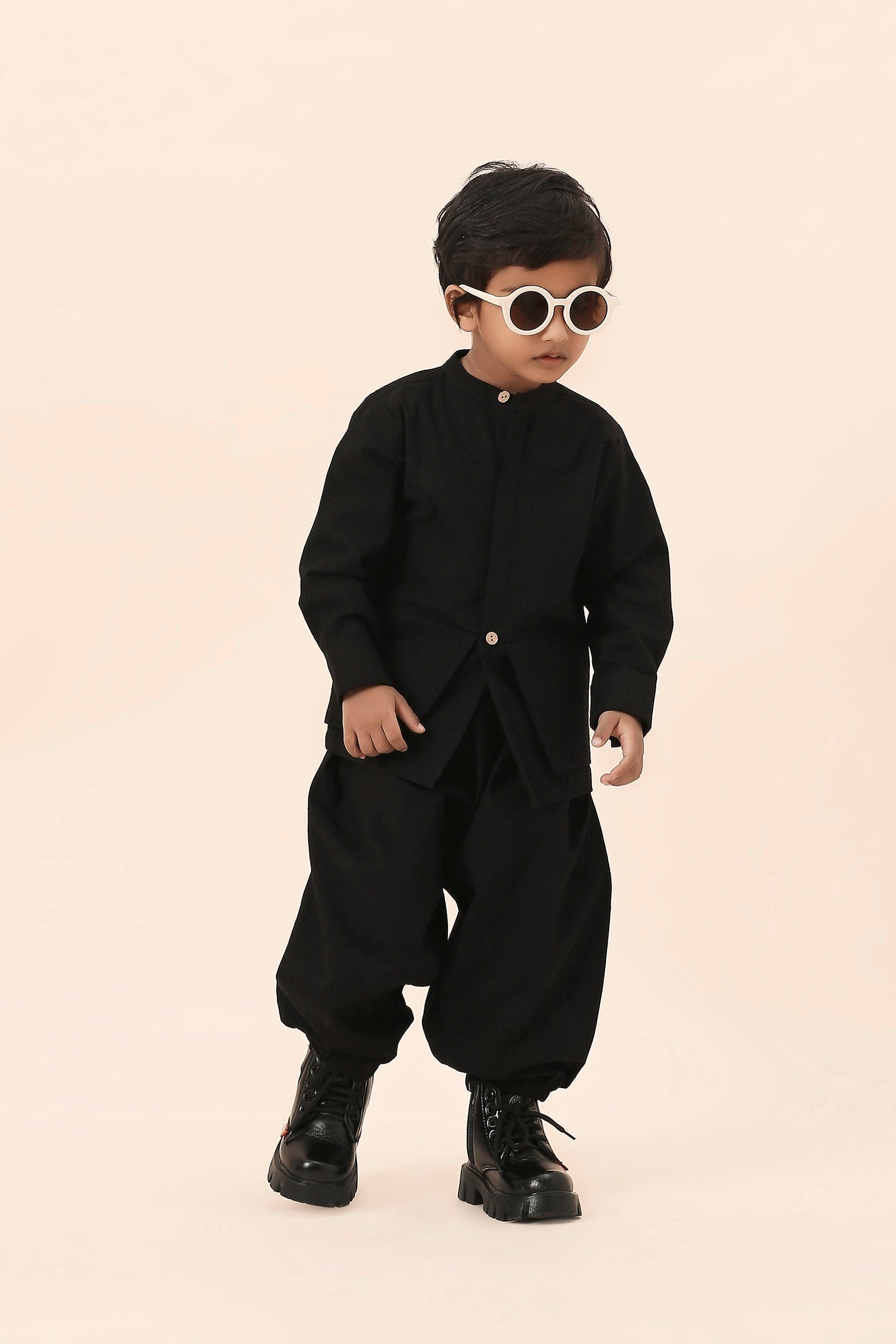 Mati Outfit Sets 0-6 months Mini MATI Boys Pocket Black Baggy Set (2 PCS)