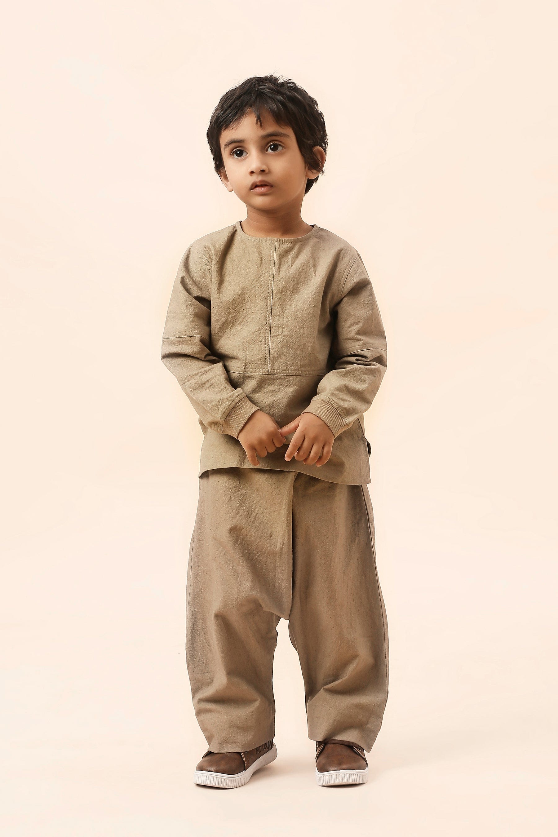 Mati Outfit Sets 0-6 months Mini MATI Boys Raasta T-shirt & DC Beige Co-Ord Set (2 PCS)
