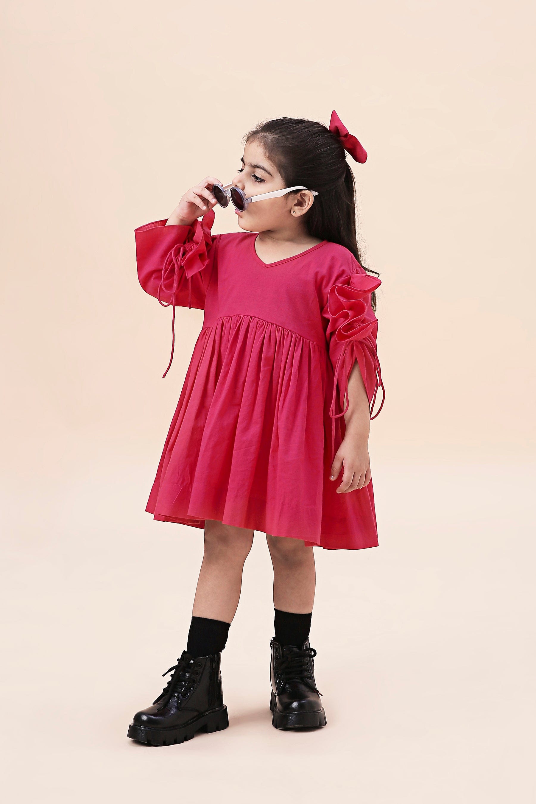 Mati Outfit Sets 0-6 months Mini MATI Girls Pink Ruffle Sleeve Dress