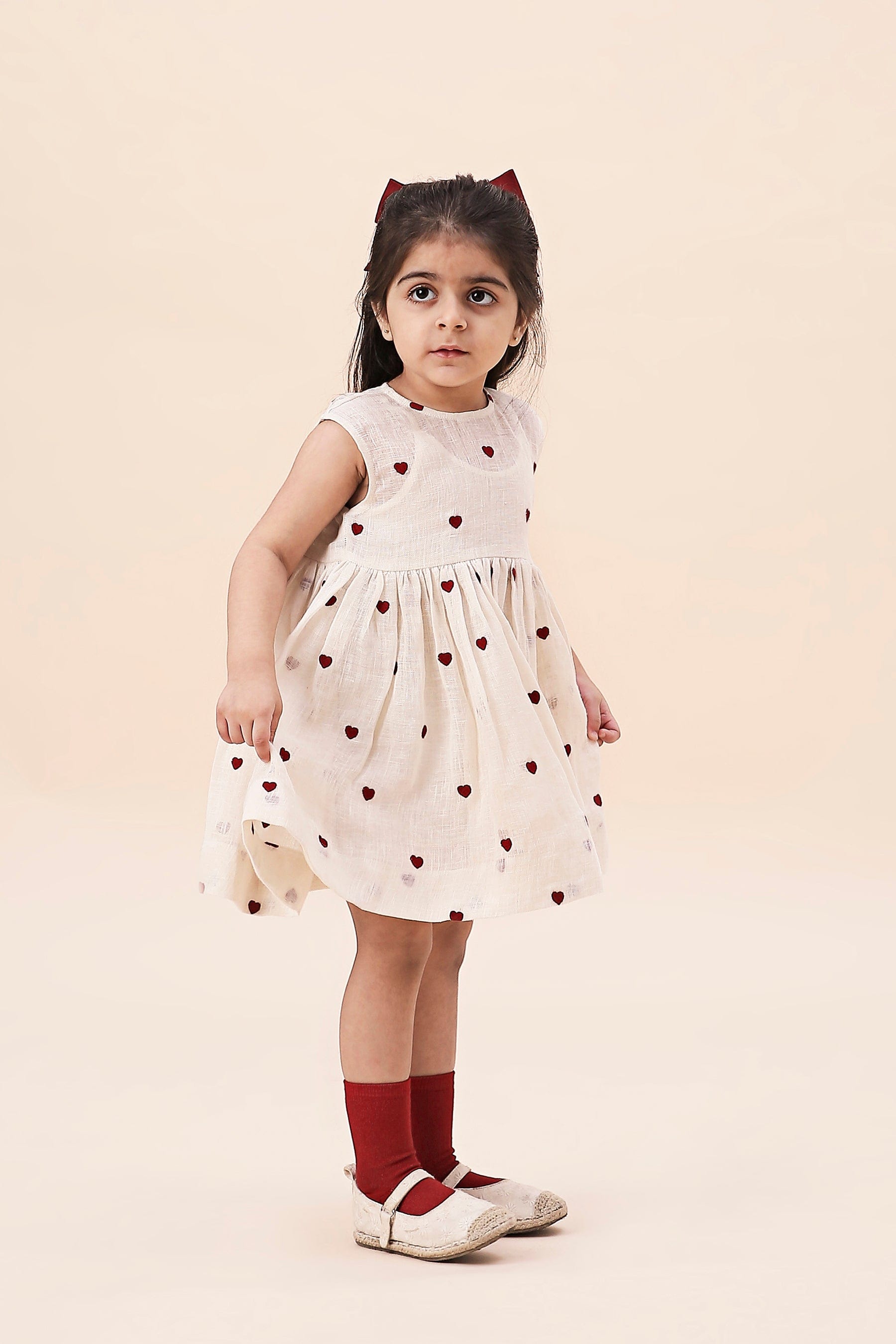 Mati Outfit Sets 0-6 months Mini MATI Girls Teen Patti Dress-Oatmeal