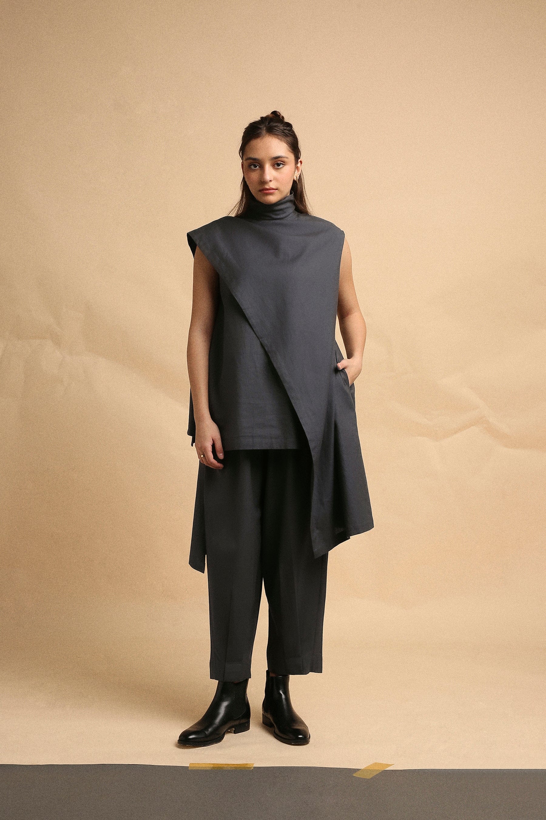 Mati Outfit Sets Ash Gray Toga Co-Ord Set (2 PCS)