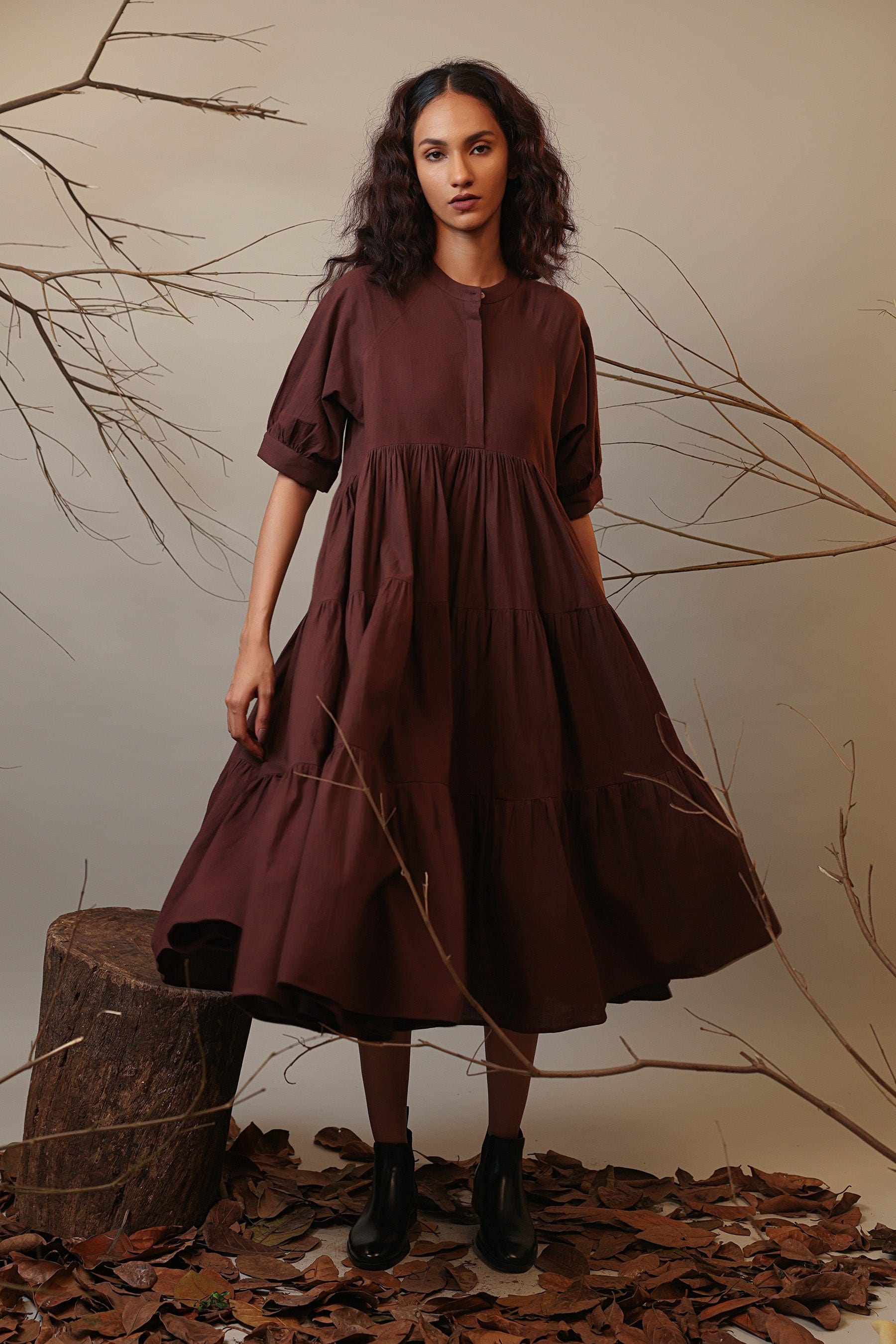 Buy Handwoven Pure Cotton Dress by MATI-Sustainable & Ethical Luxury Brand 7XL