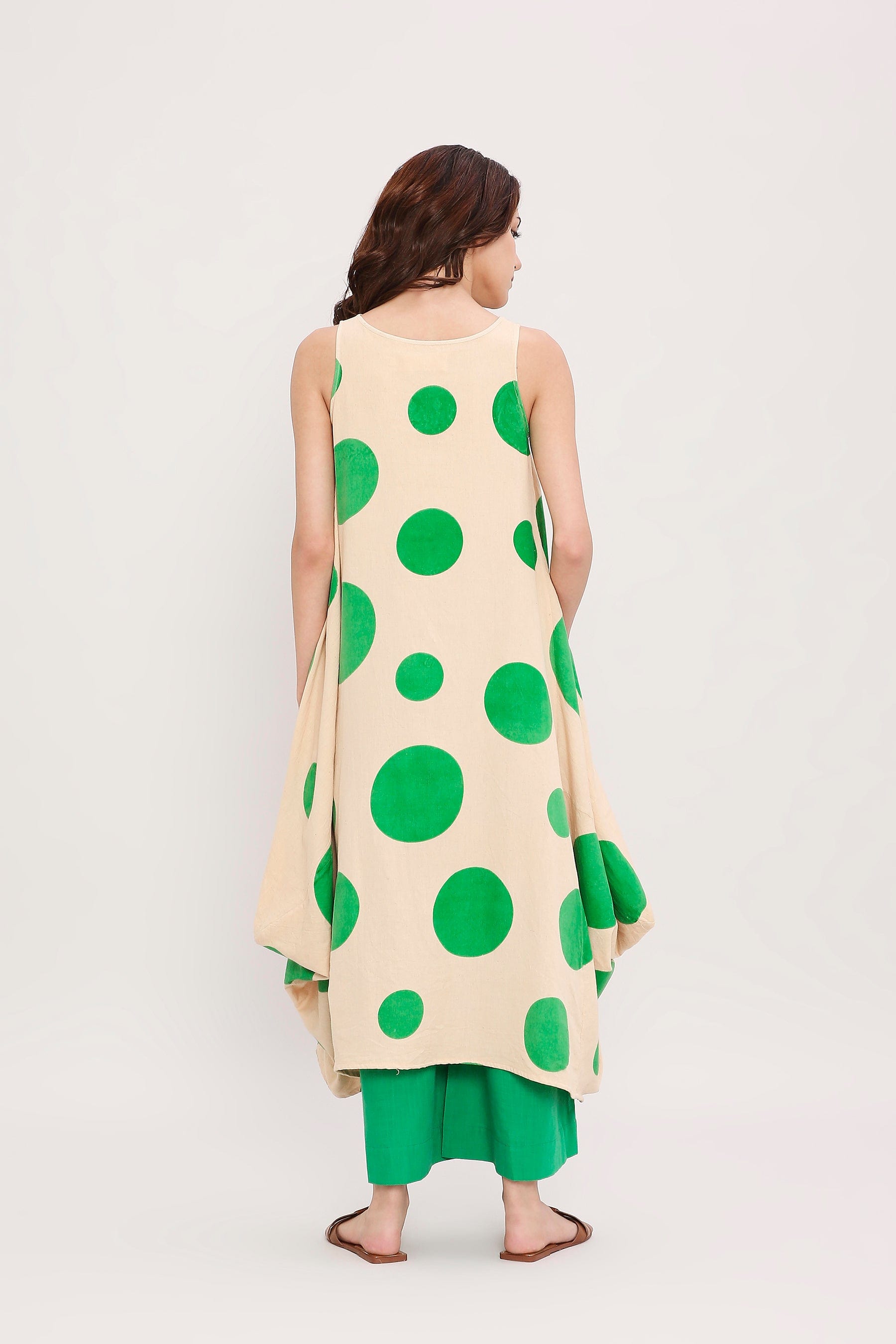Mati Outfit Sets Green Hand Block Printed Polka Vari Co-Ord Set (2 PCS)
