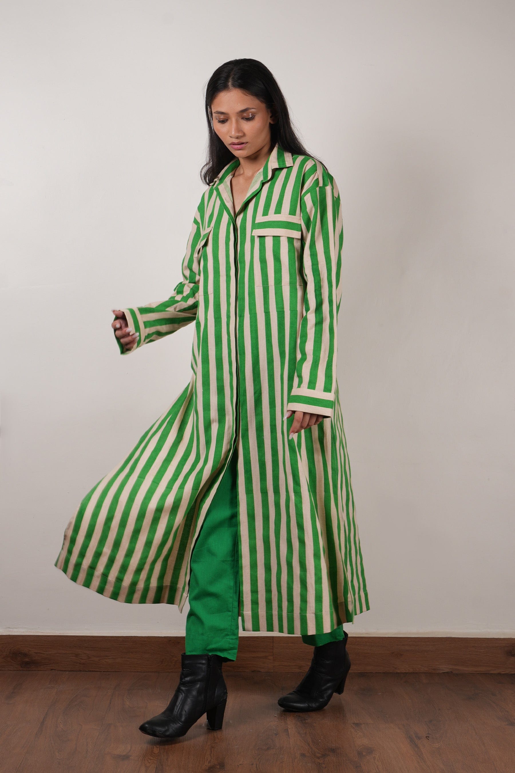 Mati Outfit Sets Mati Green Striped Tunic Set (2 PCS)