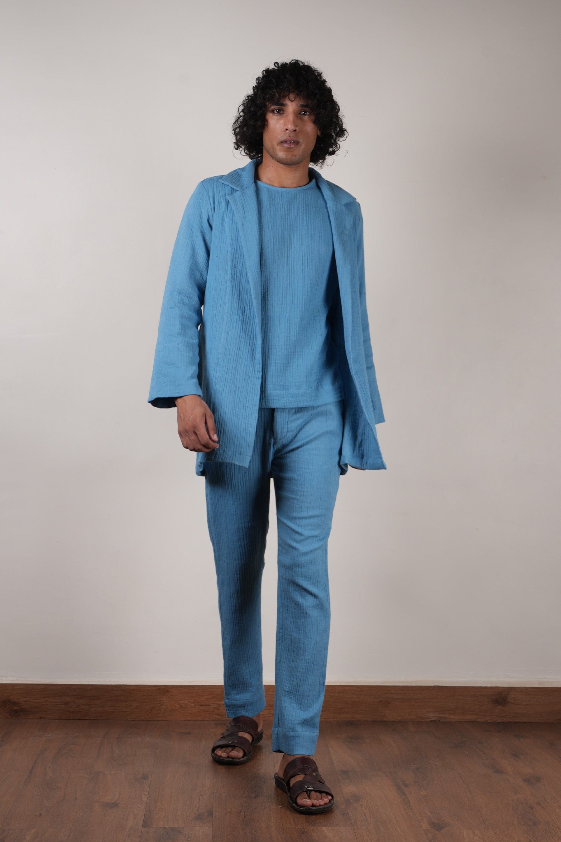 Mati Outfit Sets Men's Blue Crush T-Shirt, Pants & Jacket Set (3 PCS)
