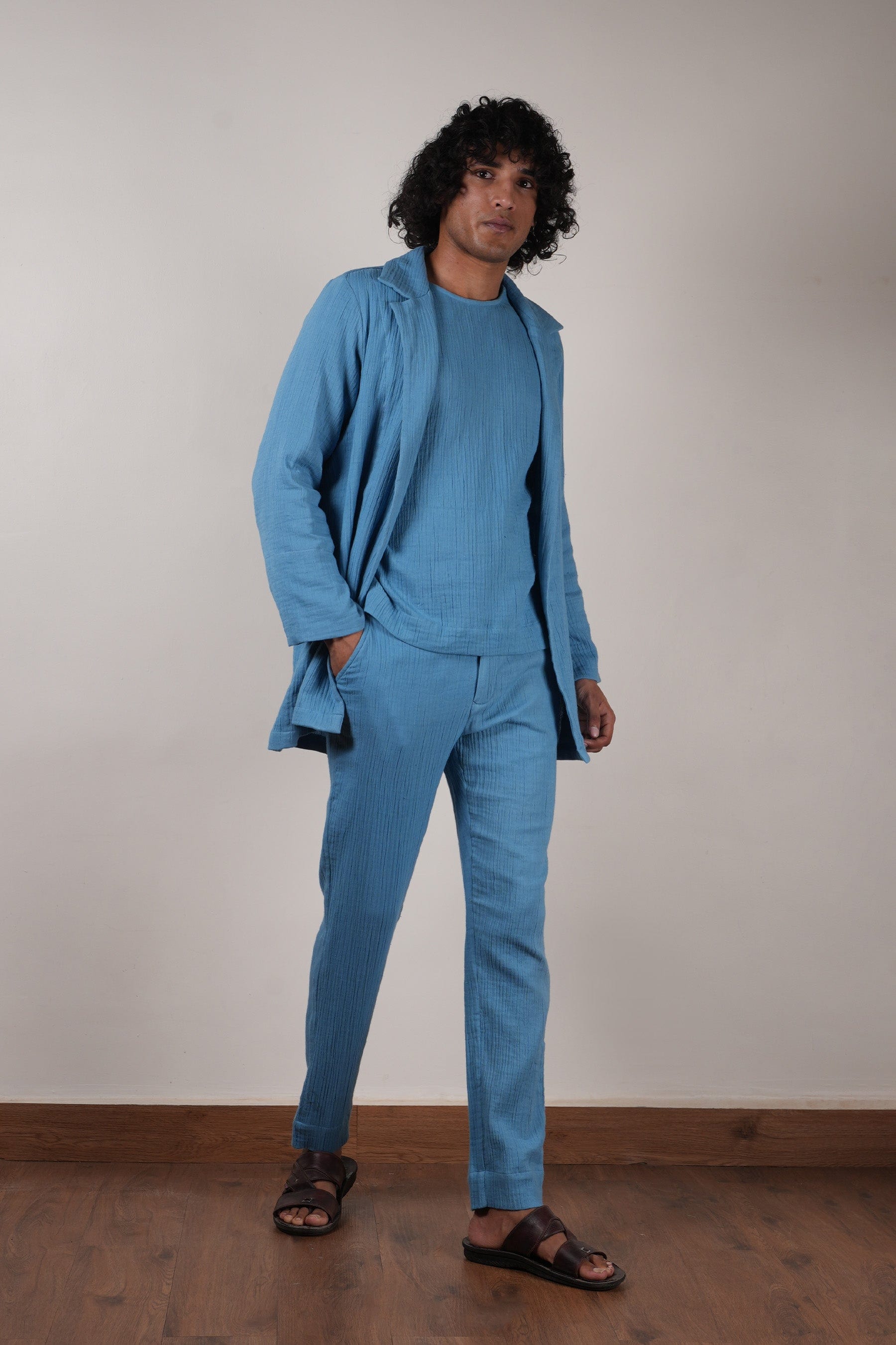 Mati Outfit Sets Men's Blue Crush T-Shirt, Pants & Jacket Set (3 PCS)