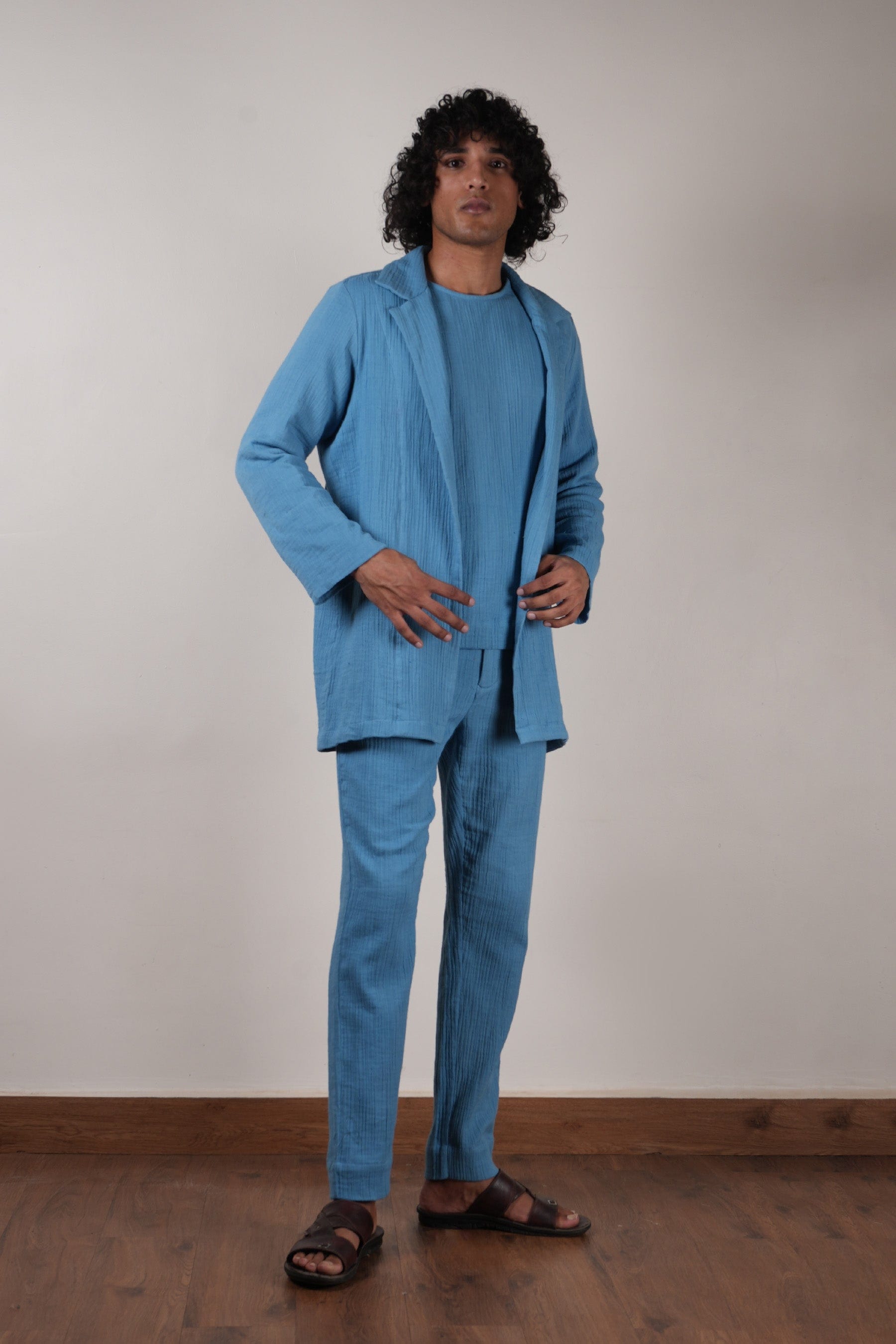 Mati Outfit Sets Men's Blue Crush T-Shirt, Pants & Jacket Set (3 PCS)