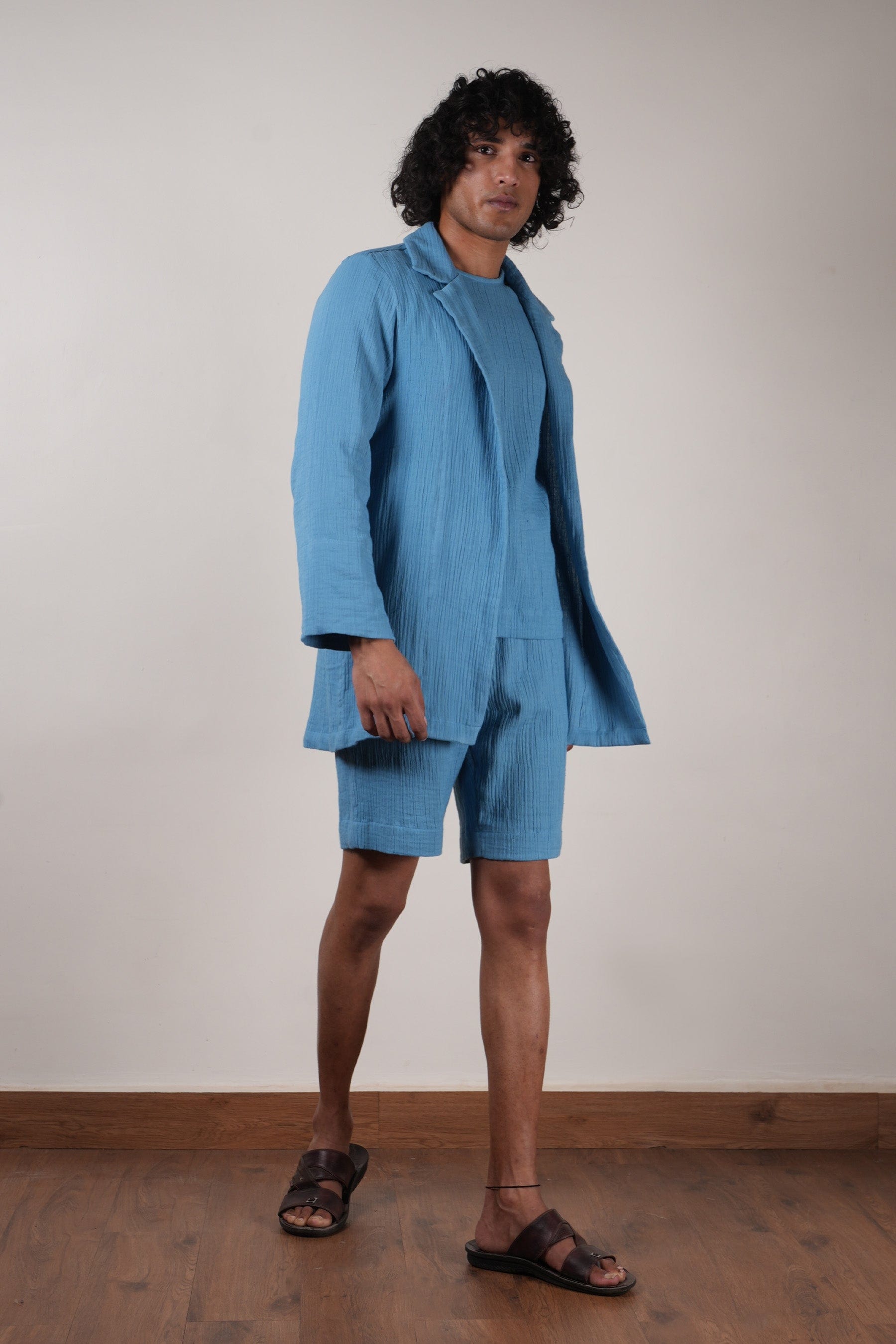 Mati Outfit Sets Men's Blue Crush T-Shirt, Shorts & Jacket Set (3 PCS)