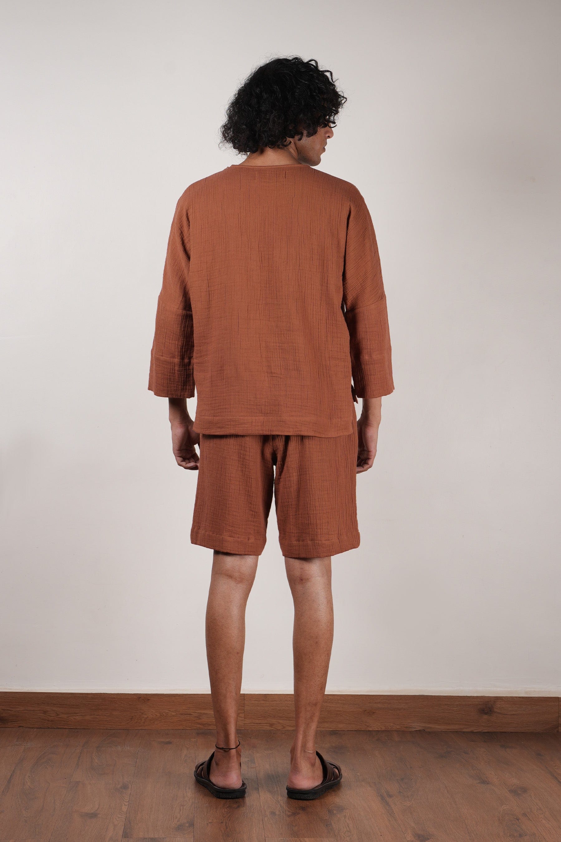 Mati Outfit Sets Men's Brown Crush T-Shirt & Shorts Set (2 PCS)