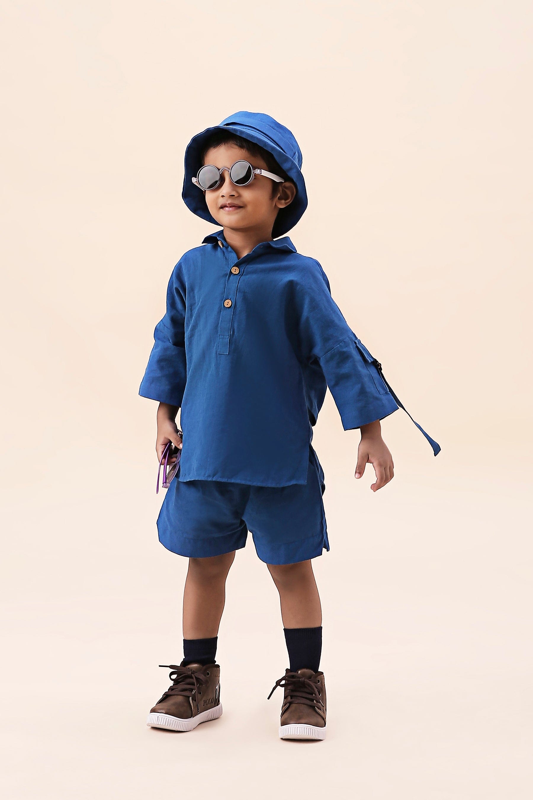 Mati Outfit Sets Mini MATI Boy's Blue Oversized Co-ord Set (2 PCS)