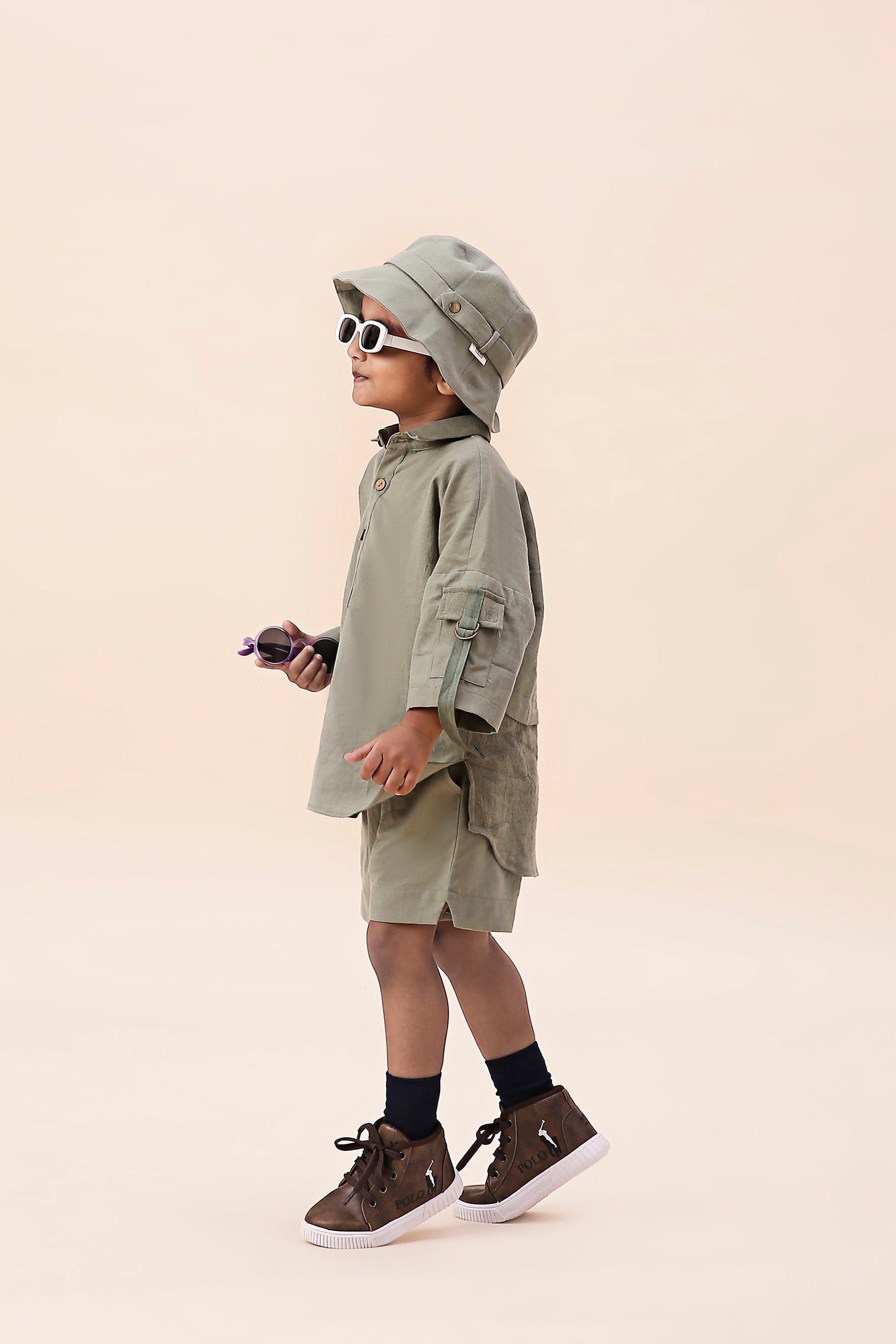 Mati Outfit Sets Mini MATI Boy's Green Oversized Co-ord Set (2 PCS)