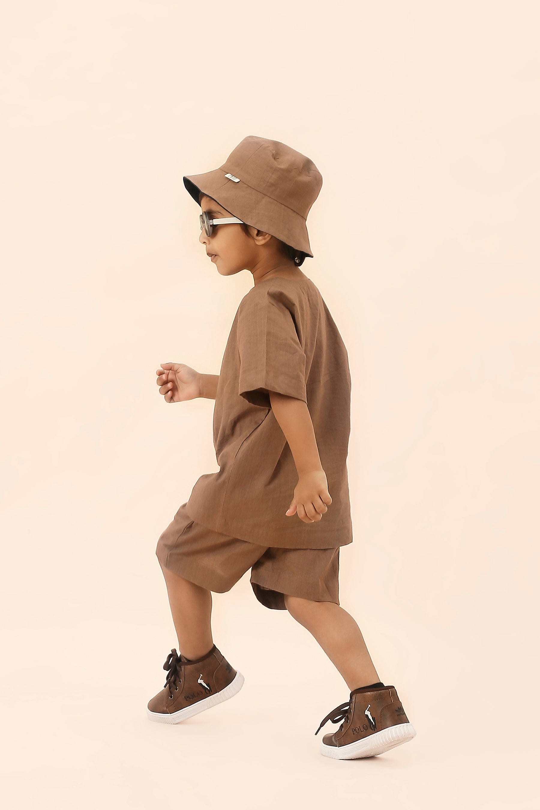 Mati Outfit Sets Mini MATI Boys Beige Overlap Co-ord Set (2 PCS)