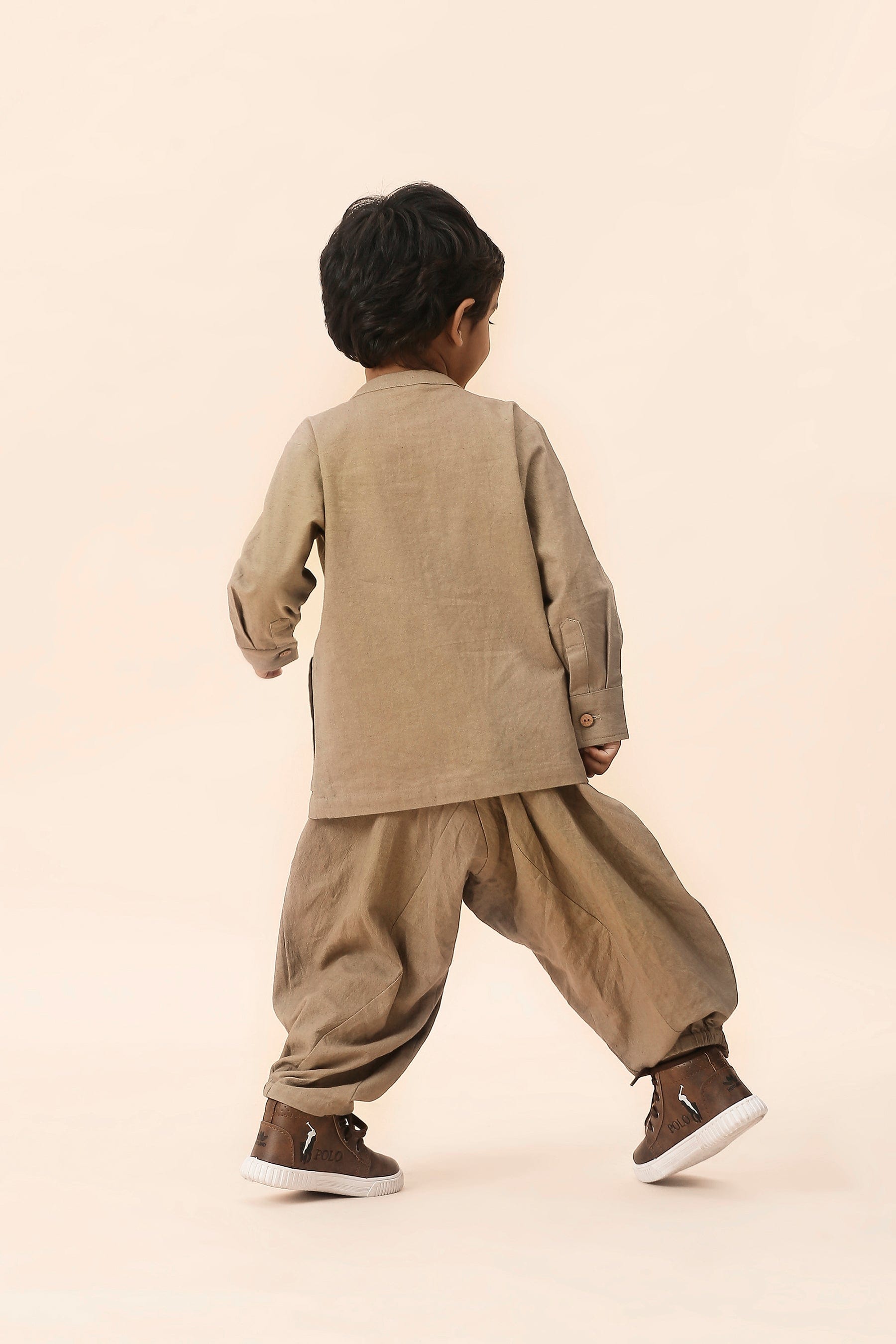 Mati Outfit Sets Mini MATI Boys Beige Pocket Baggy Set (2 PCS)