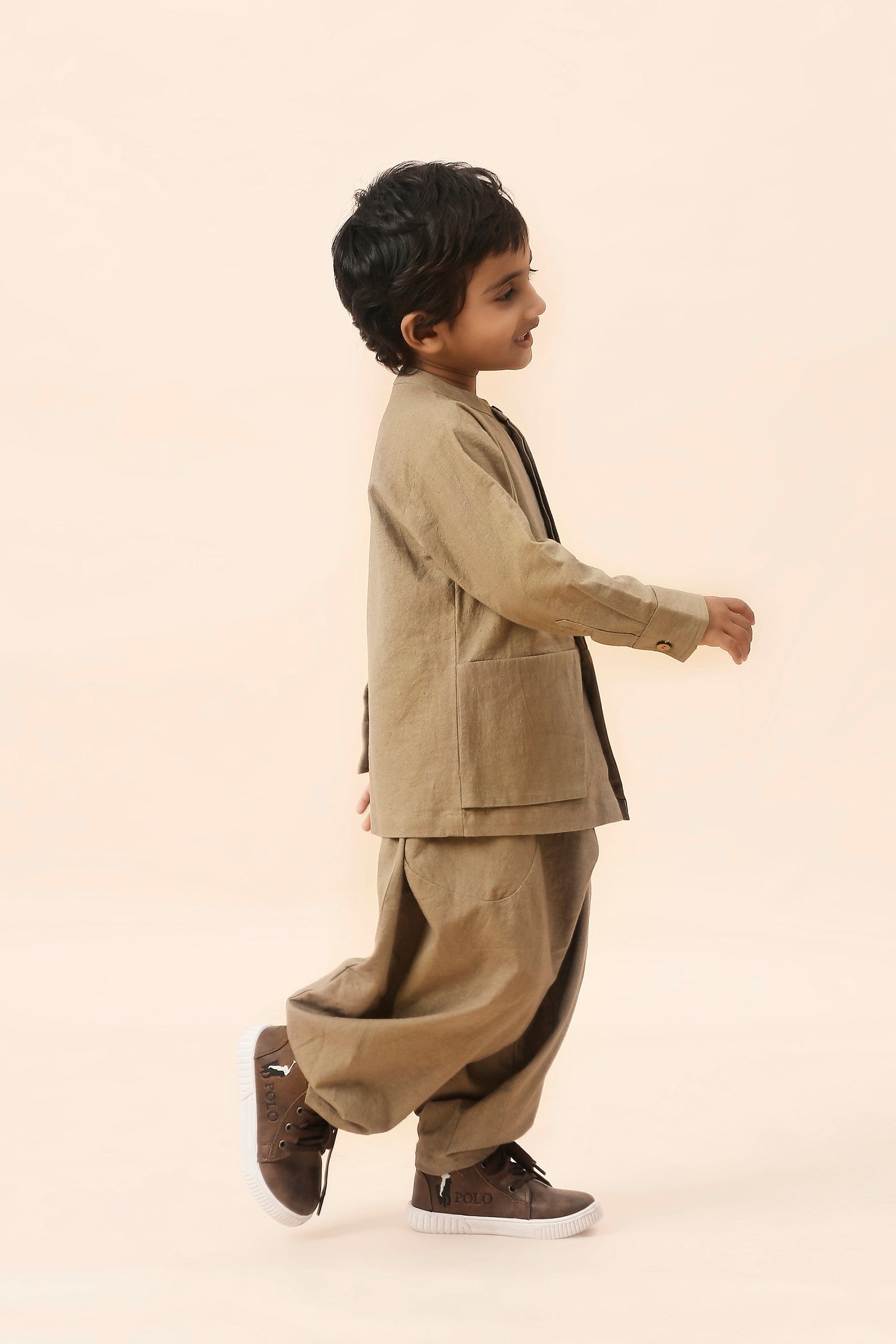 Mati Outfit Sets Mini MATI Boys Beige Pocket Baggy Set (2 PCS)