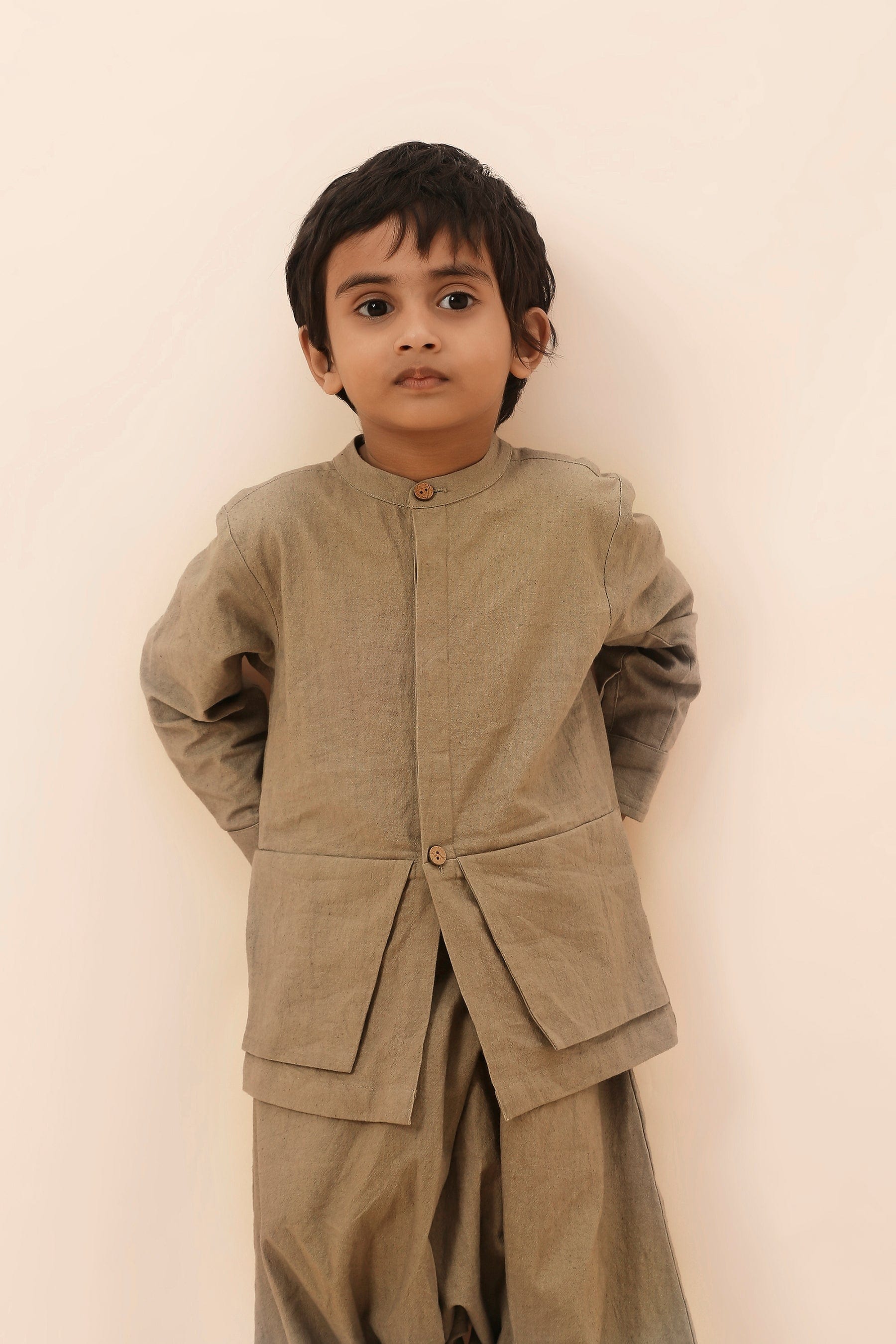 Mati Outfit Sets Mini MATI Boys Beige Pocket DC Set (2 PCS)